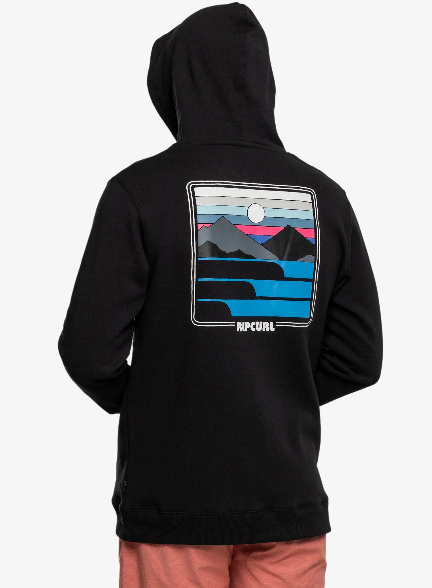 Majica s kapuljačom Rip Curl Surf Revival Hood - black