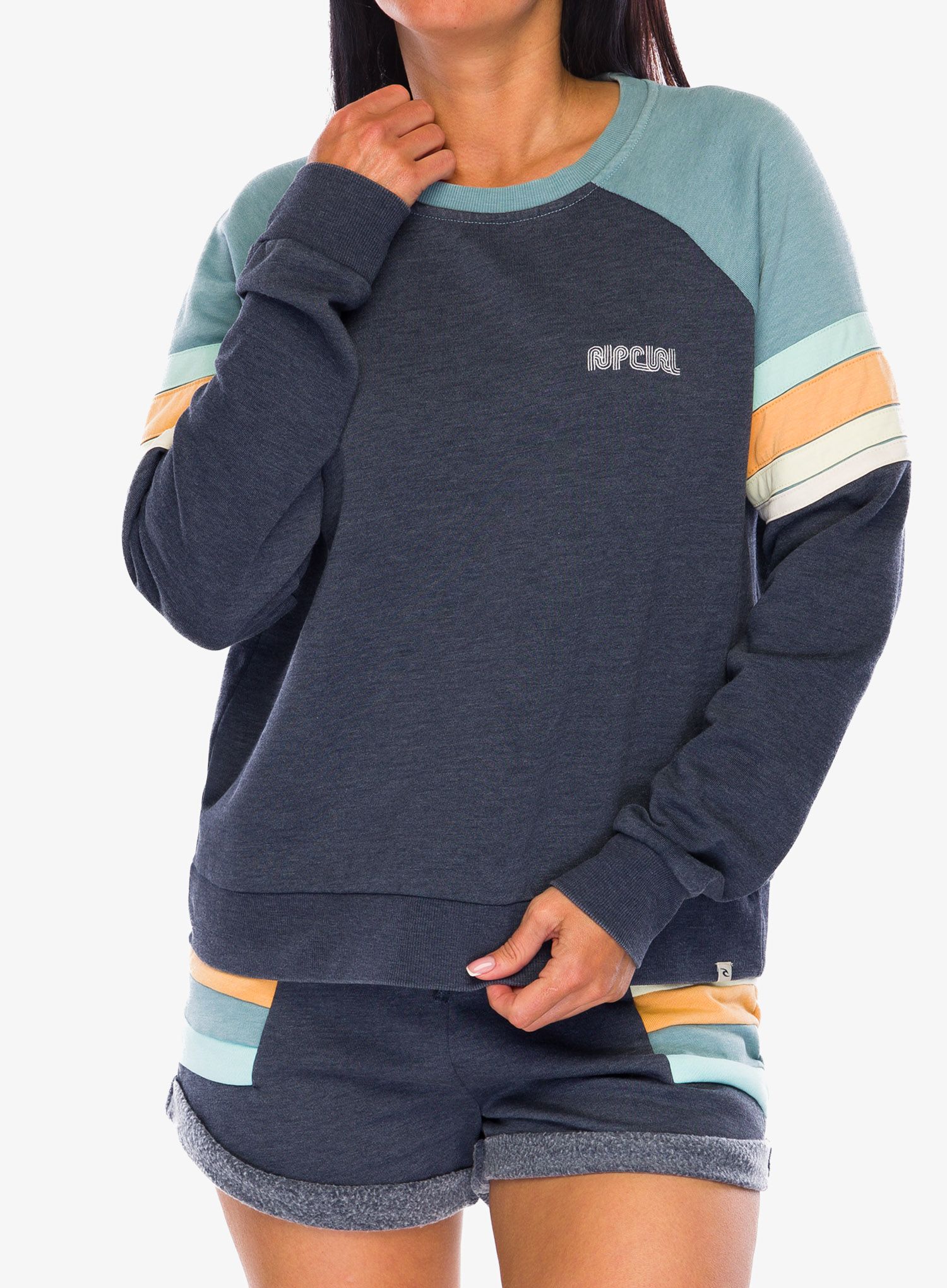 Ženska dukserica bez kapuljače Rip Curl Surf Revival Raglan Crew - dark navy