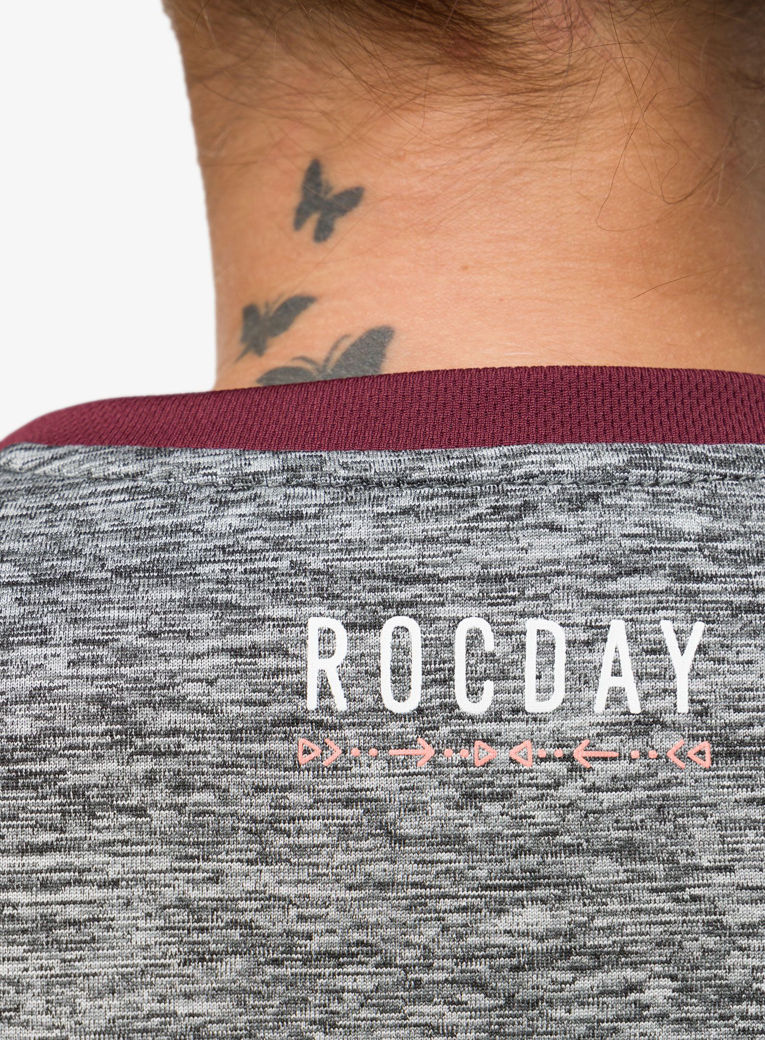 Ženska biciklistička dukserica Rocday Camber - melange/burgundy