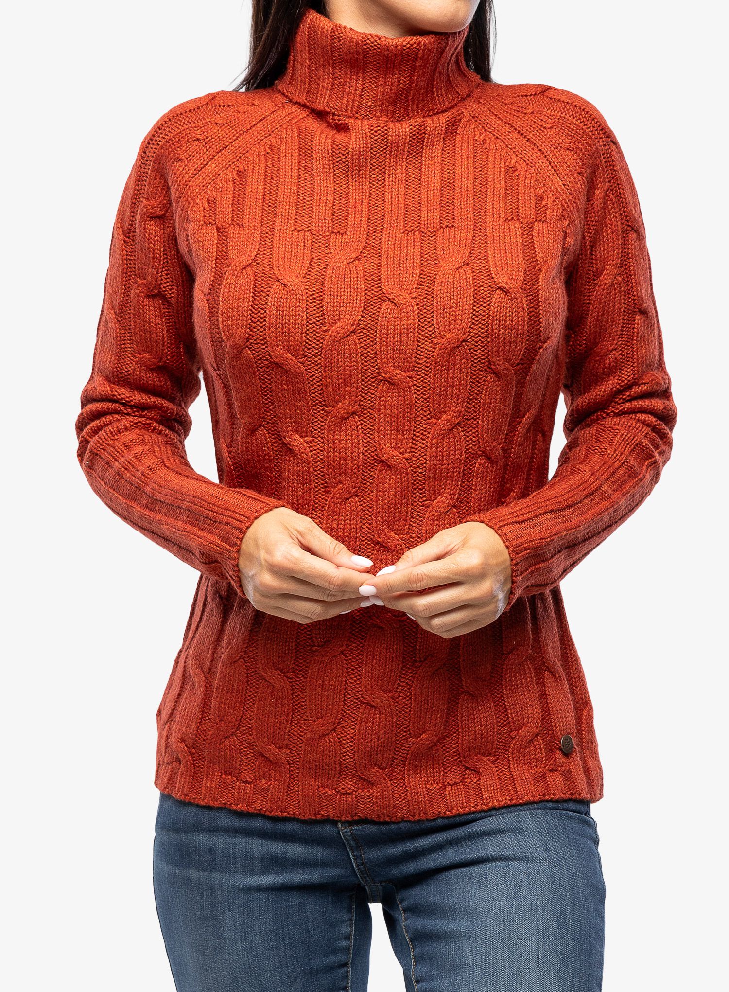 Ženski džemper Royal Robbins Baylands Cable Turtleneck - redwood htr