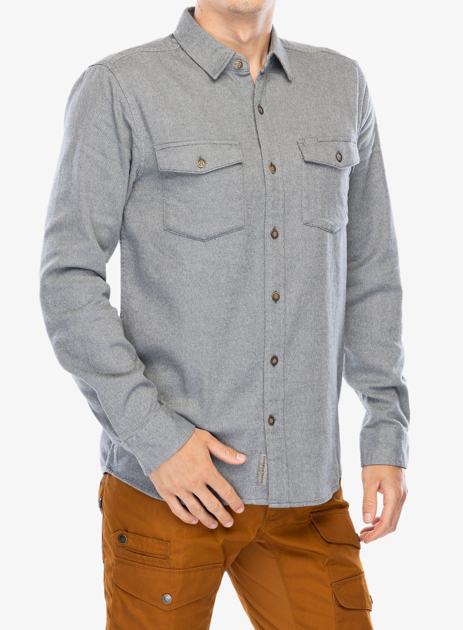 Putna košulja Royal Robbins Bristol Cotton Twill LS - lt pewter