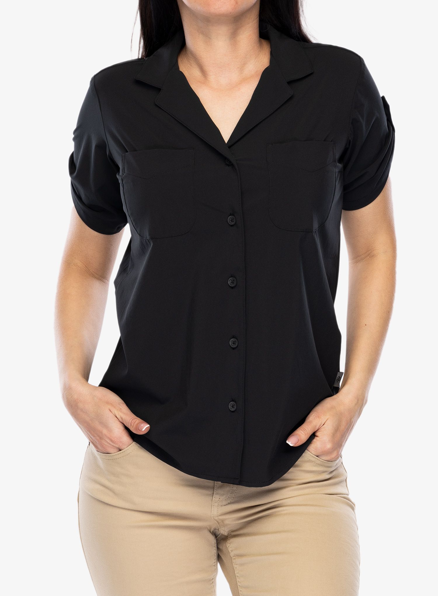 Ženska planinarska košulja Royal Robbins Spotless Evolution Meadow SS - jet black