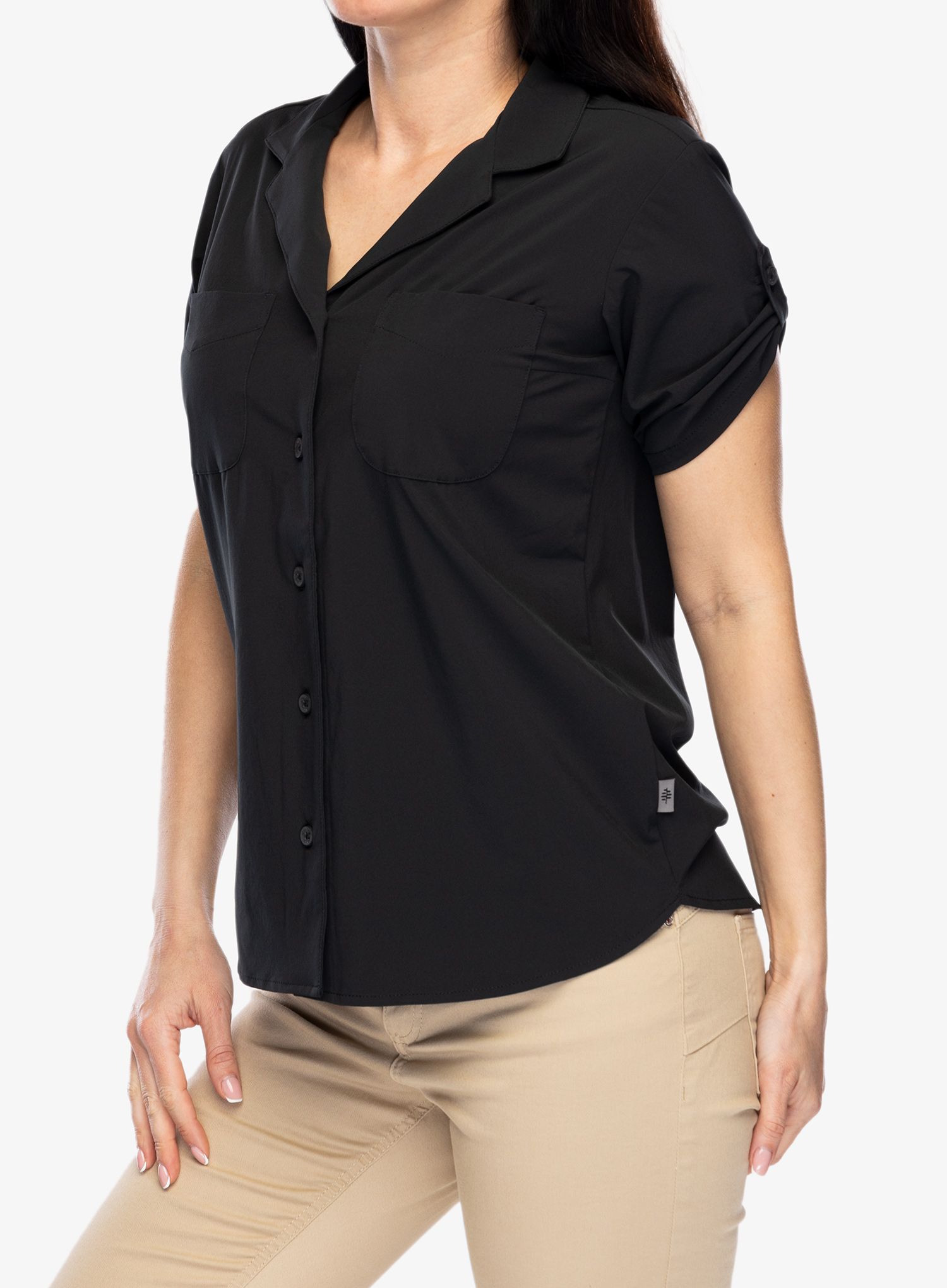Ženska planinarska košulja Royal Robbins Spotless Evolution Meadow SS - jet black