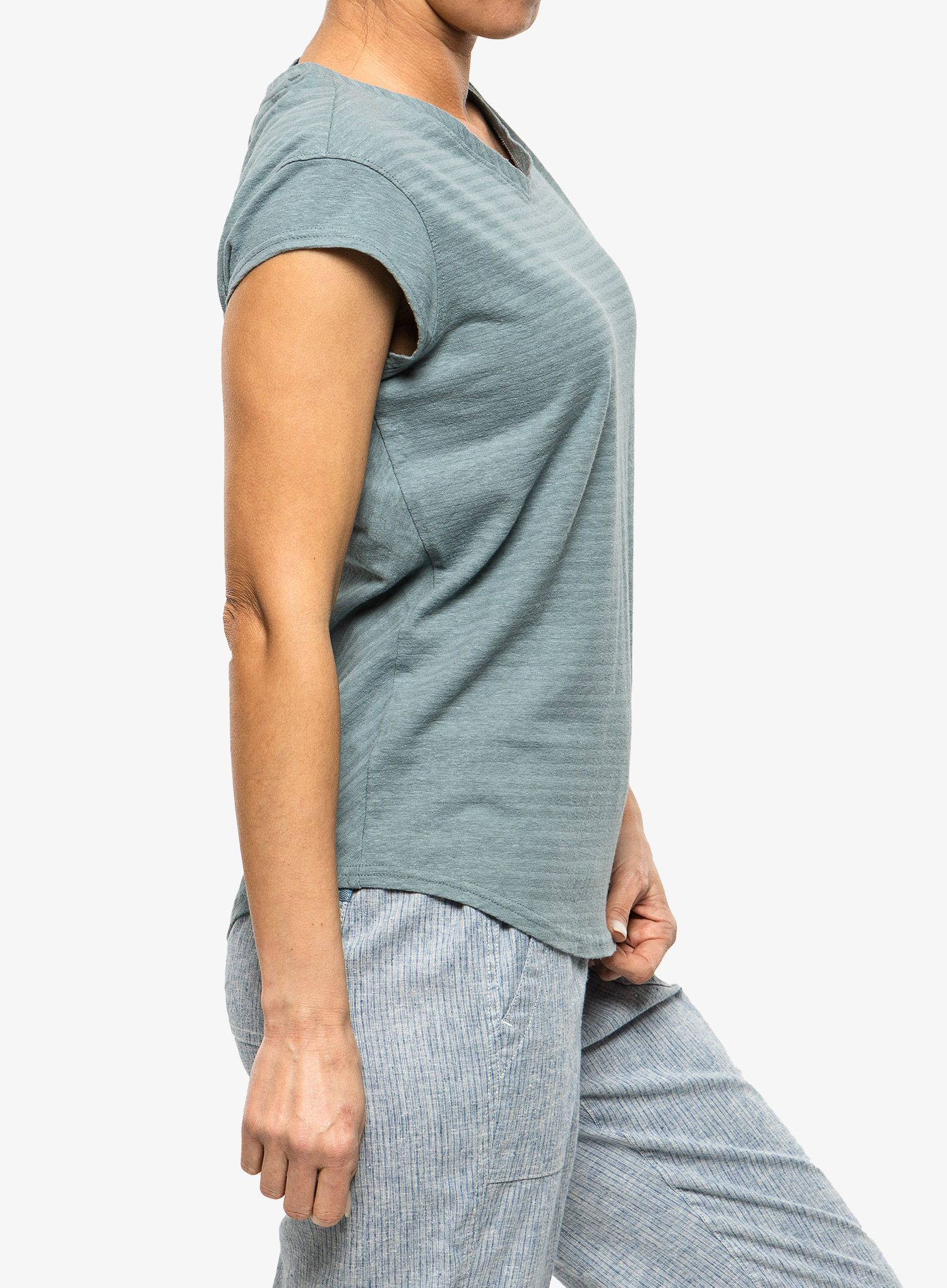 Ženska majica Royal Robbins Vacationer V-Neck SS - lt slate