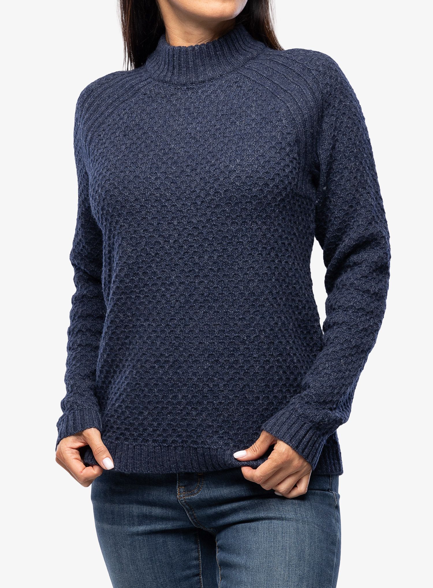 Ženski džemper Royal Robbins Westlands Chunky Mock Neck - deep blue