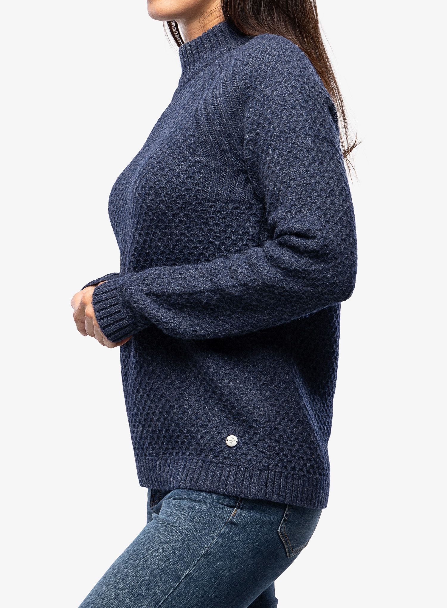 Ženski džemper Royal Robbins Westlands Chunky Mock Neck - deep blue
