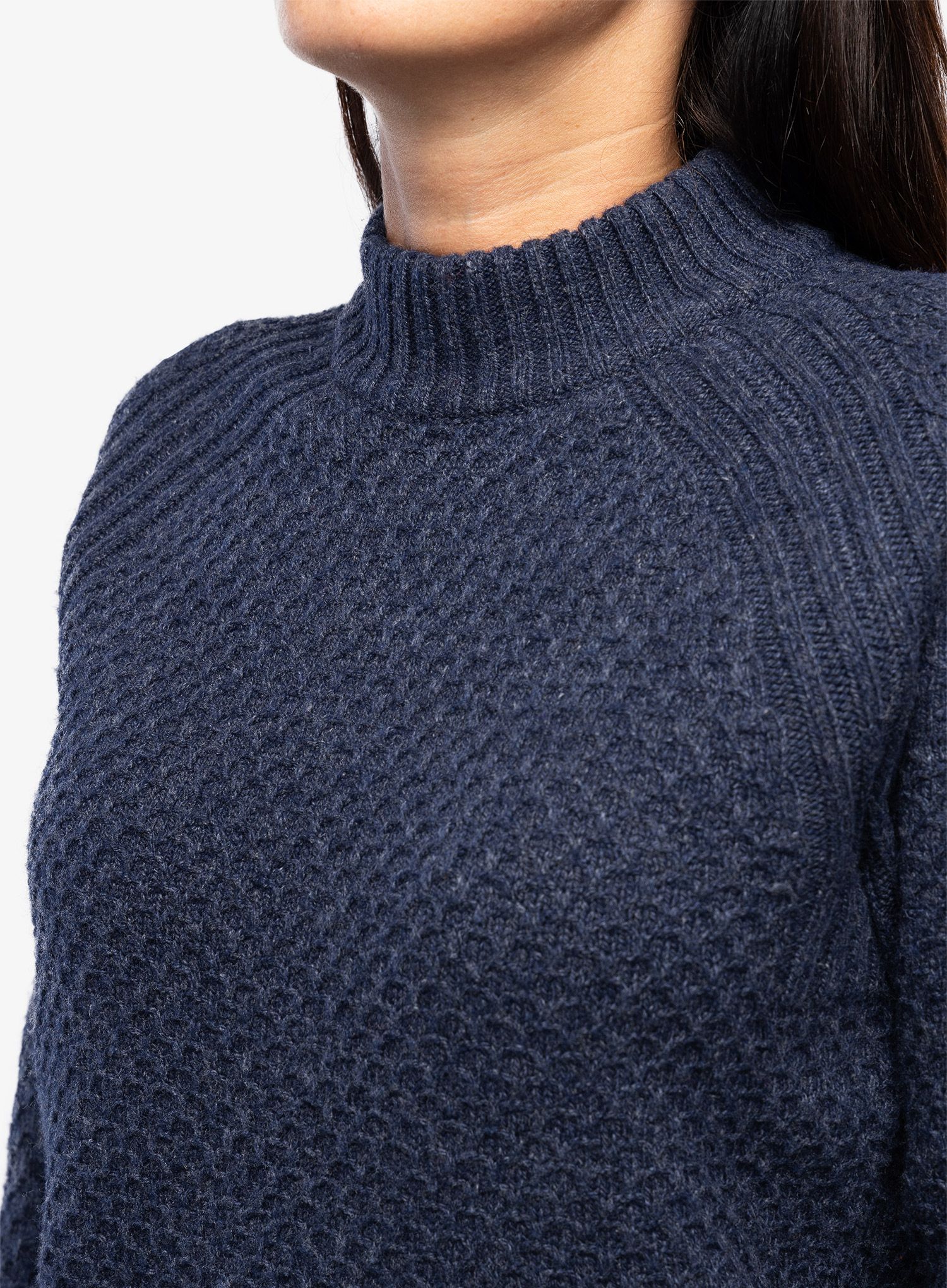 Ženski džemper Royal Robbins Westlands Chunky Mock Neck - deep blue
