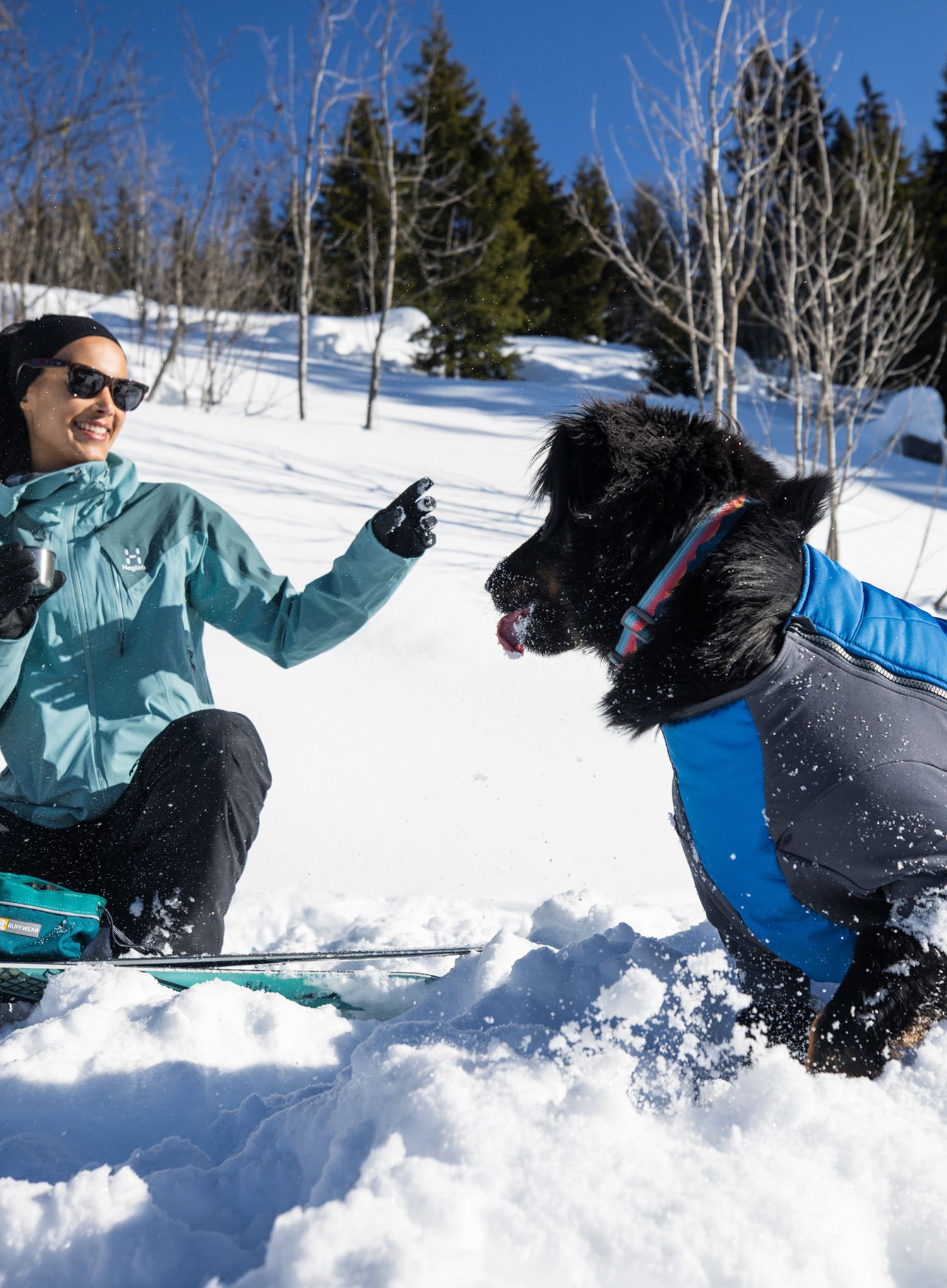 Jakna za psa Ruffwear Powder Hound Jacket - pool blue