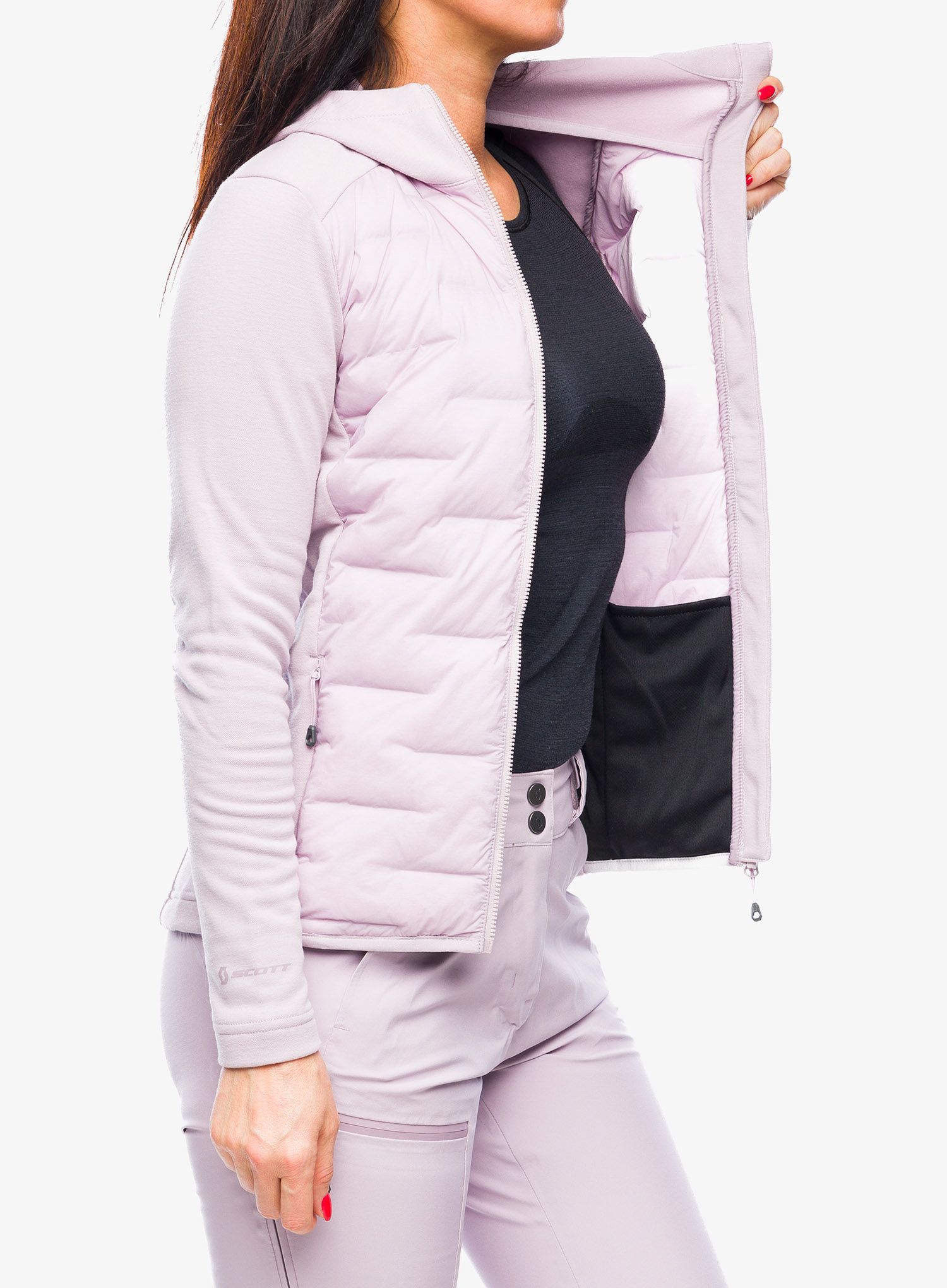 Ženska jakna SCOTT Defined Warm Hybrid Hoody - cloud pink