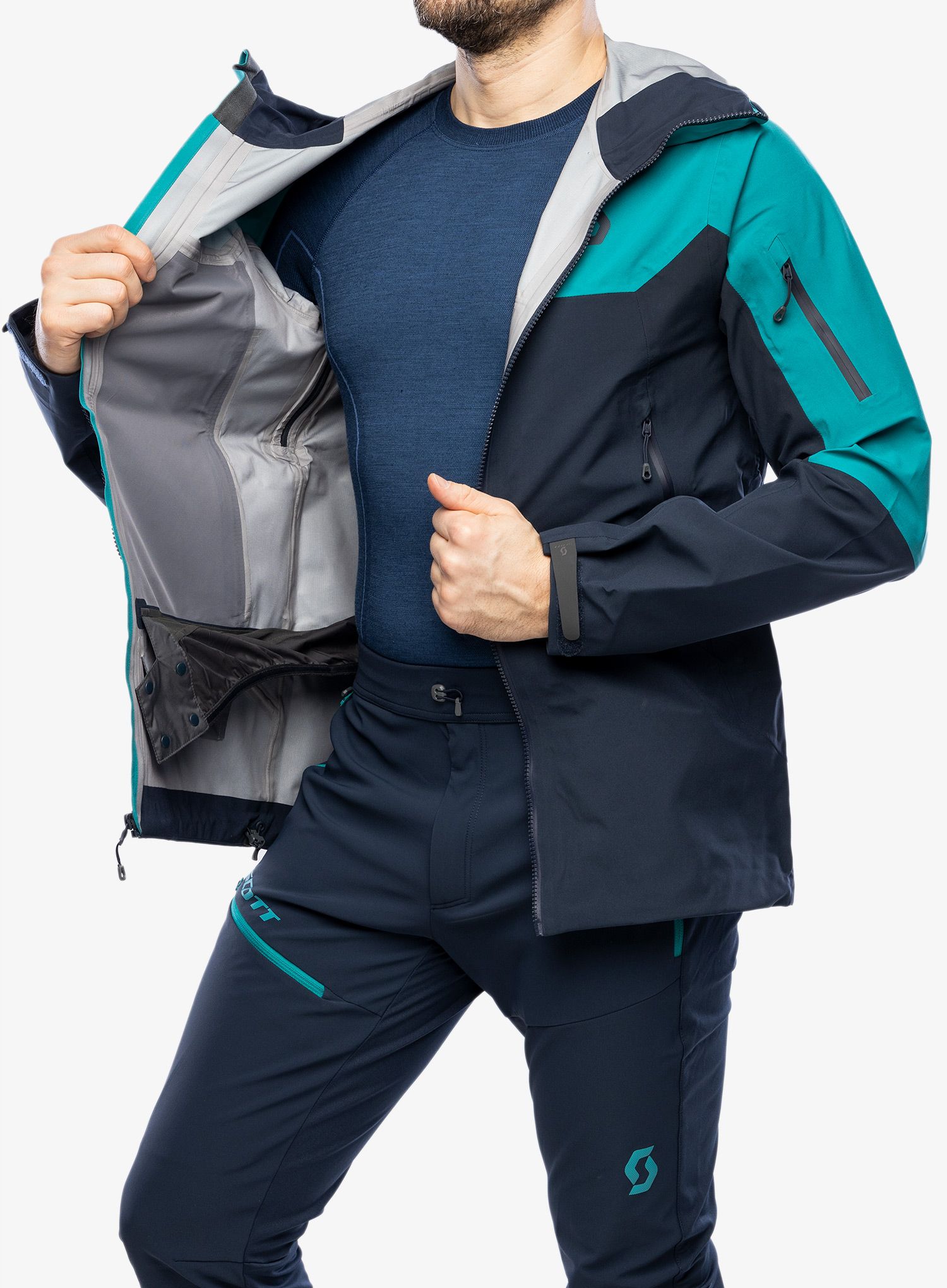 Kišna jakna SCOTT Explorair 3L Jacket - winter green/dark blue