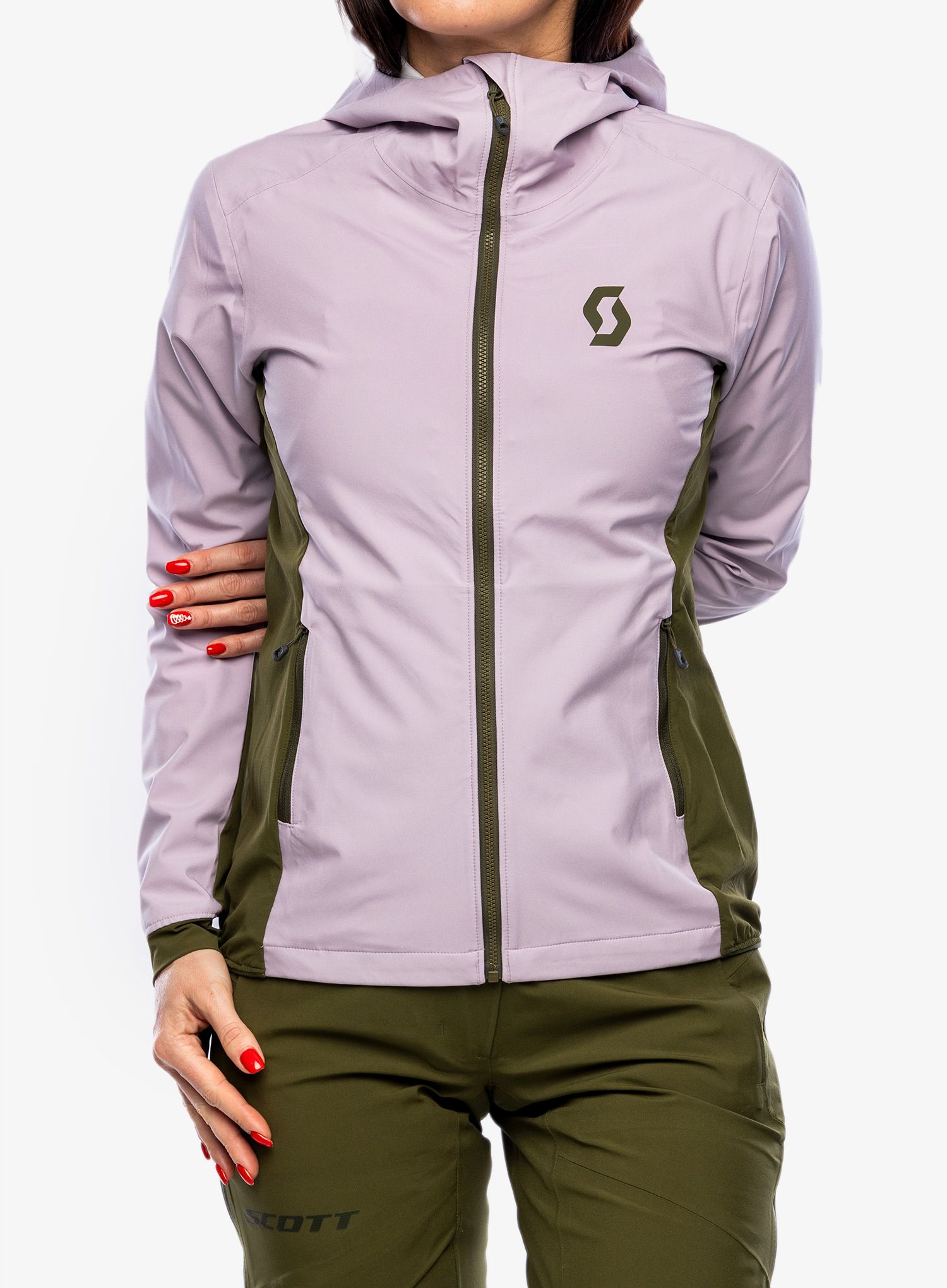 Ženska jakna SCOTT Explorair Hybrid LT Jacket - cloud pink/fir green