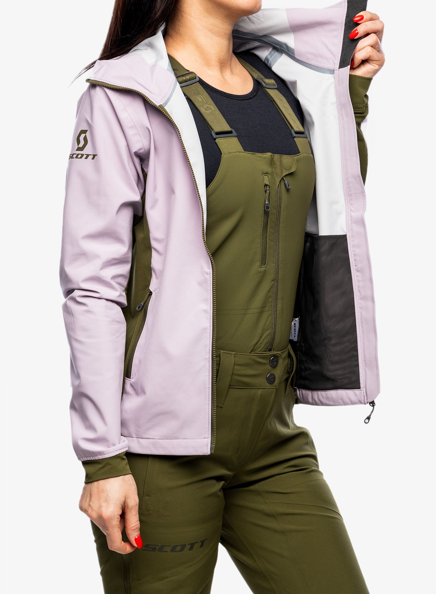Ženska jakna SCOTT Explorair Hybrid LT Jacket - cloud pink/fir green
