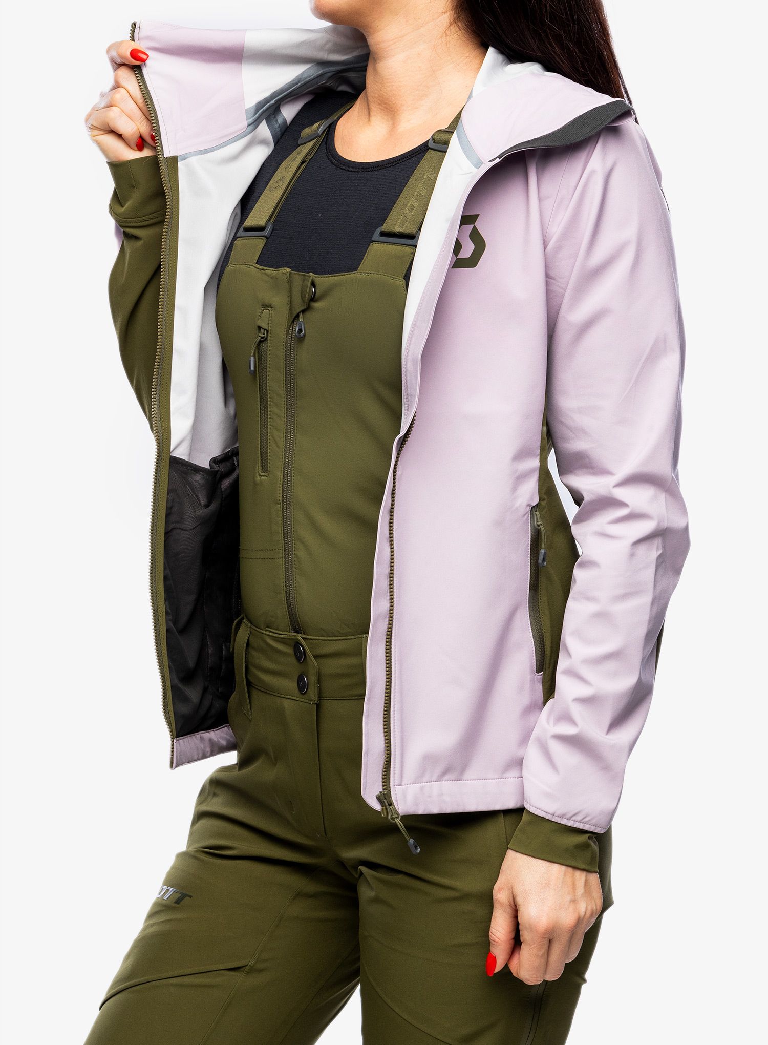 Ženska jakna SCOTT Explorair Hybrid LT Jacket - cloud pink/fir green