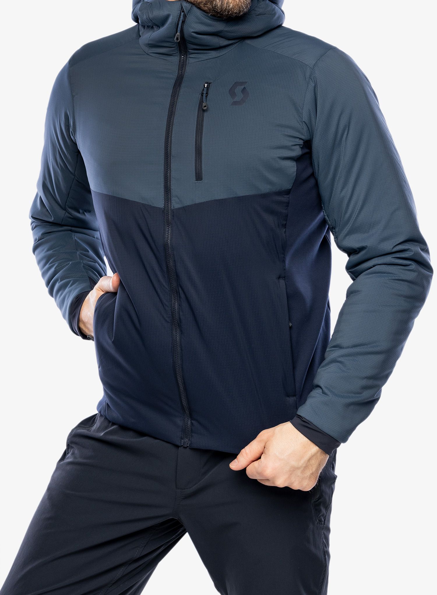 Jakna s postavom SCOTT Hoody M's Insuloft Light - metal blue/dark blue