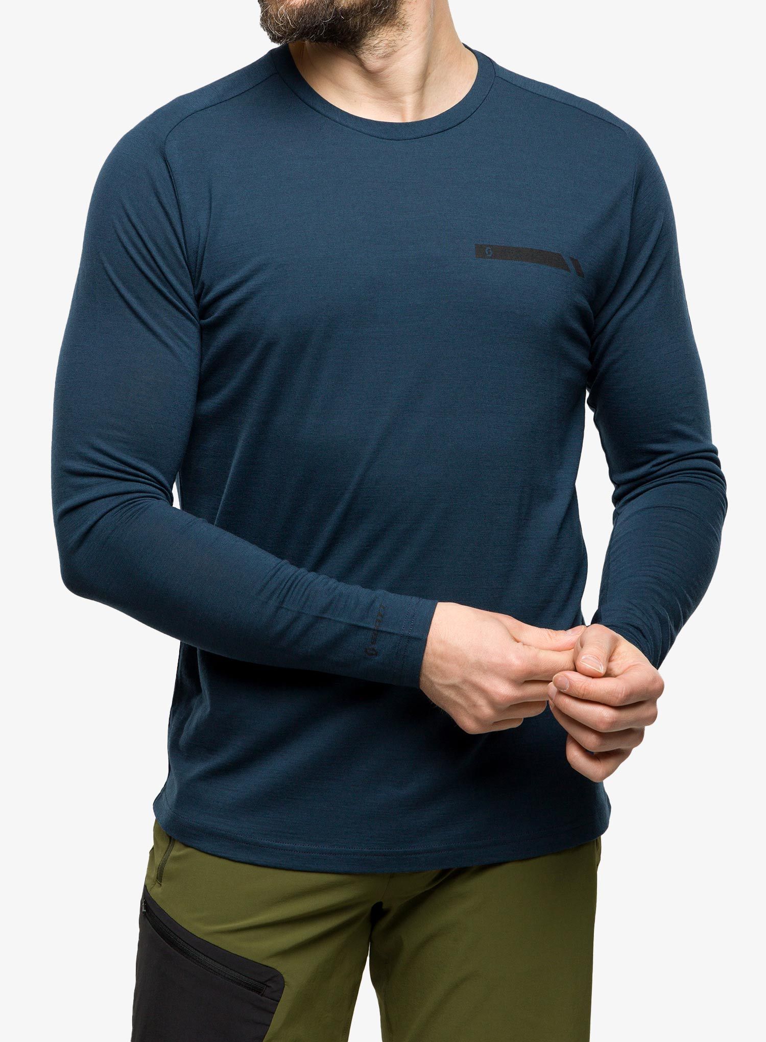 Dukserica za trčanje SCOTT Defined Merino L/S - metal blue