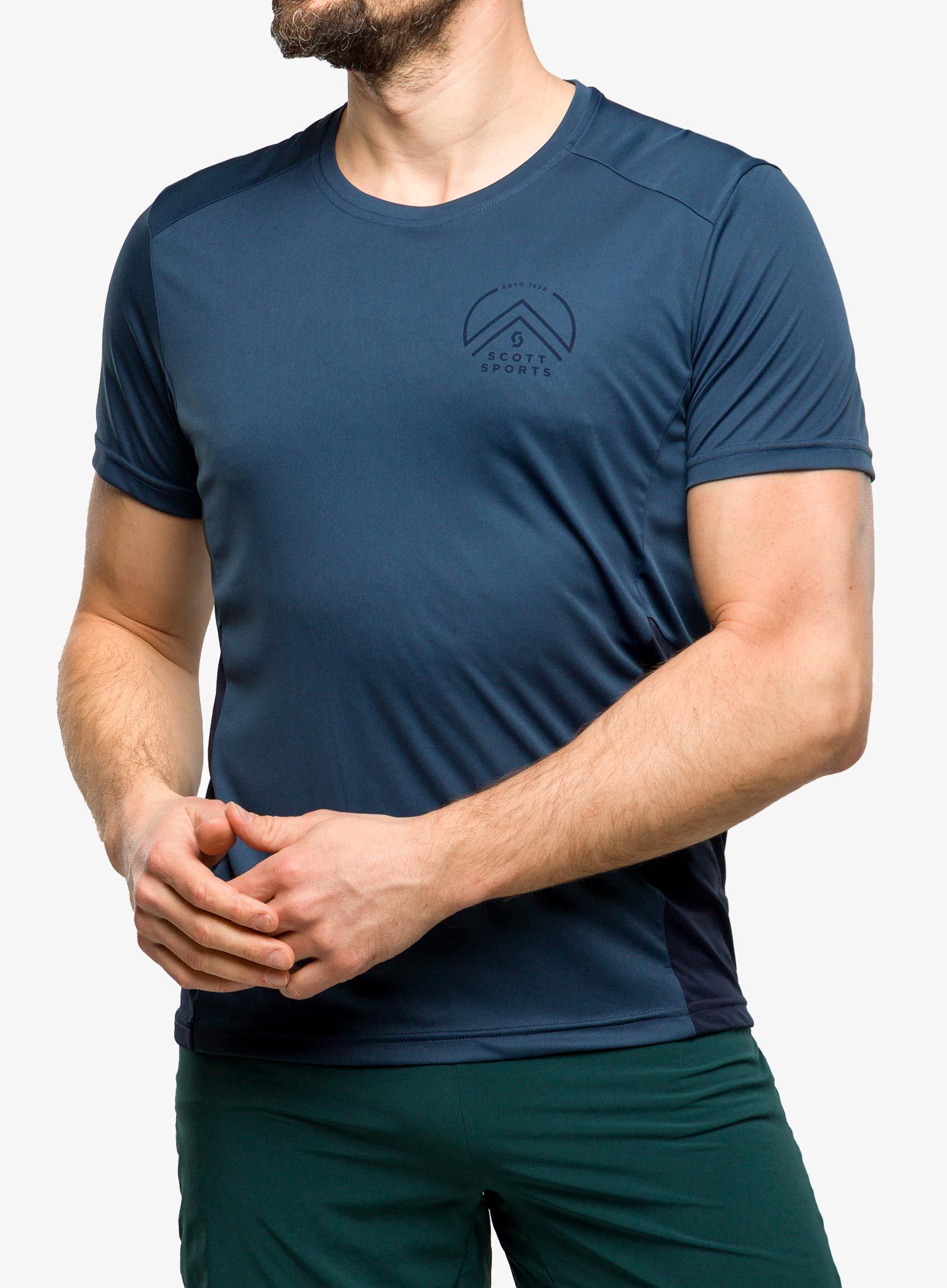 Brzosušeća majica SCOTT Endurance Tech S/S - metal blue/dark blue