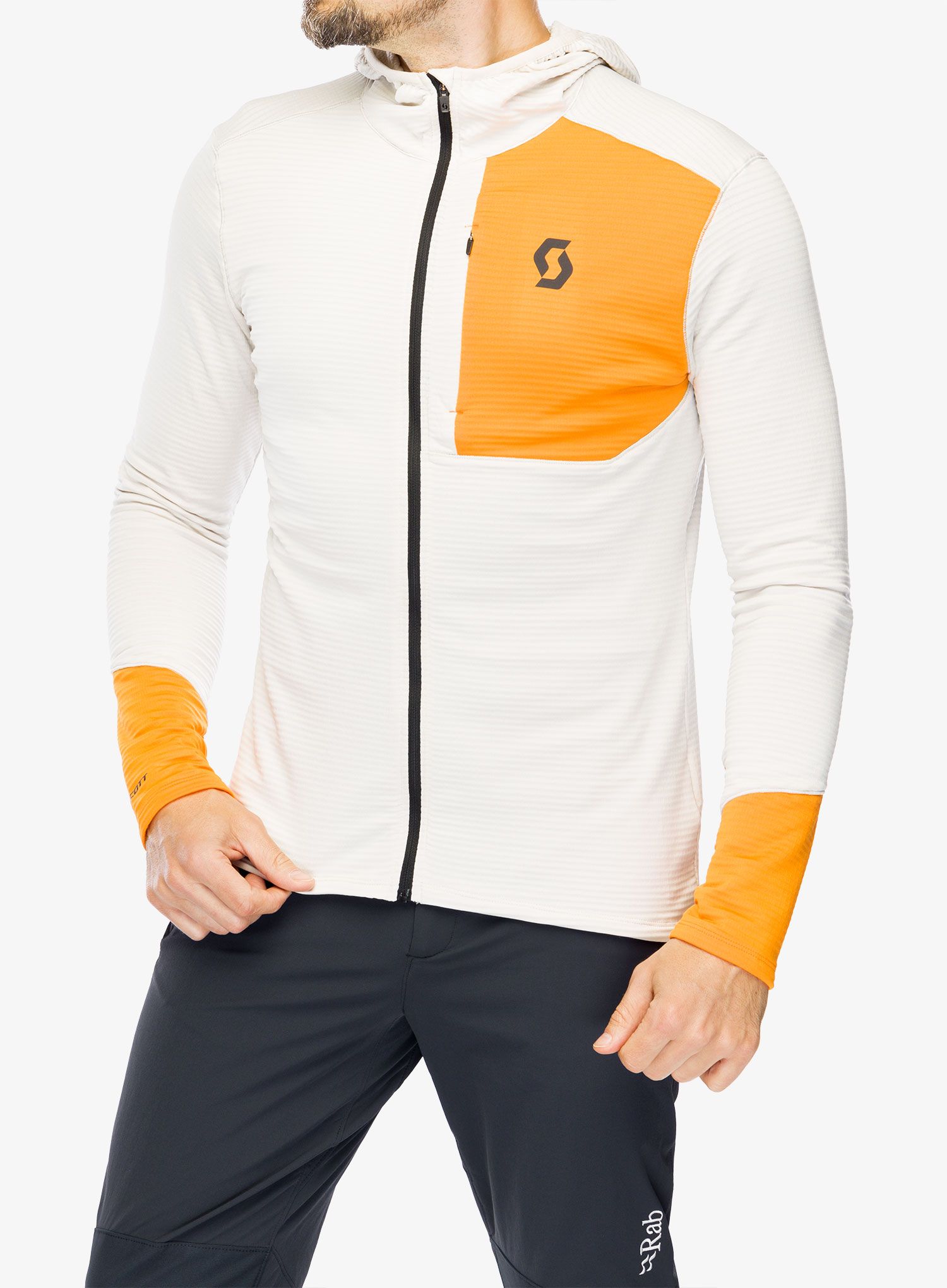 Dukserica od flisa SCOTT Hoody Defined Light - dust white/flash orange
