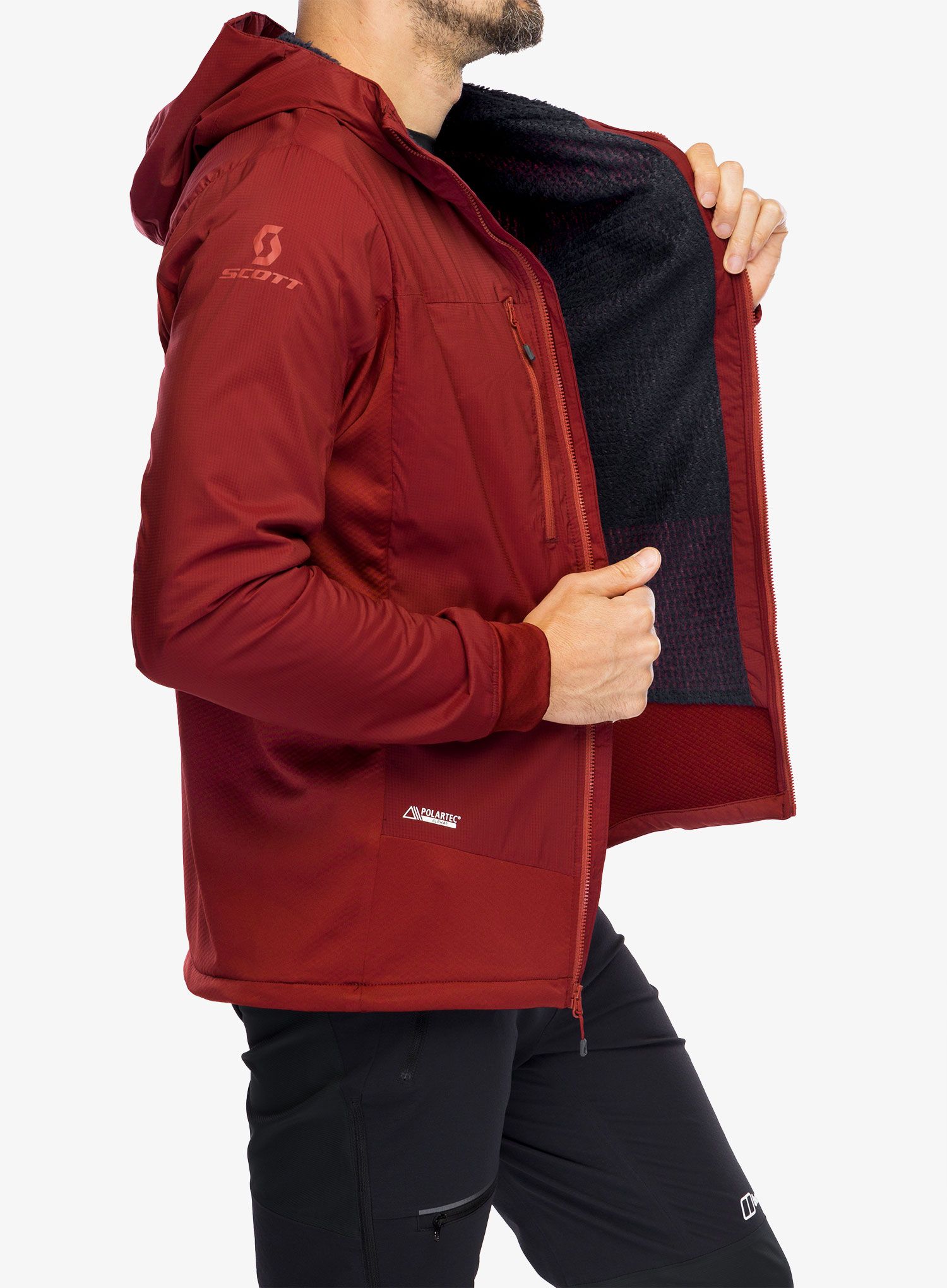 Jakna za turno skijanje SCOTT Hoody Explorair Alpha - wood red