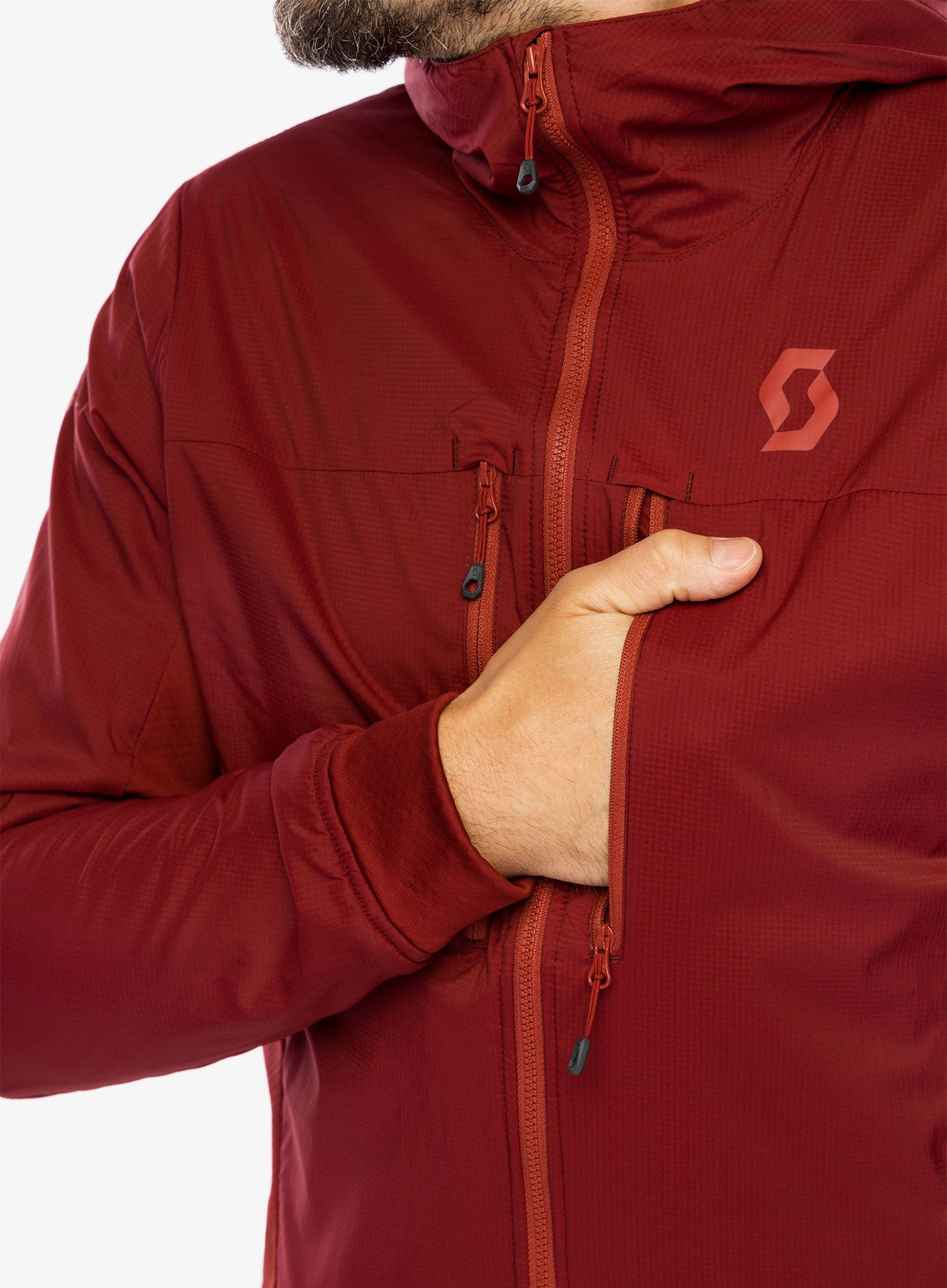 Jakna za turno skijanje SCOTT Hoody Explorair Alpha - wood red