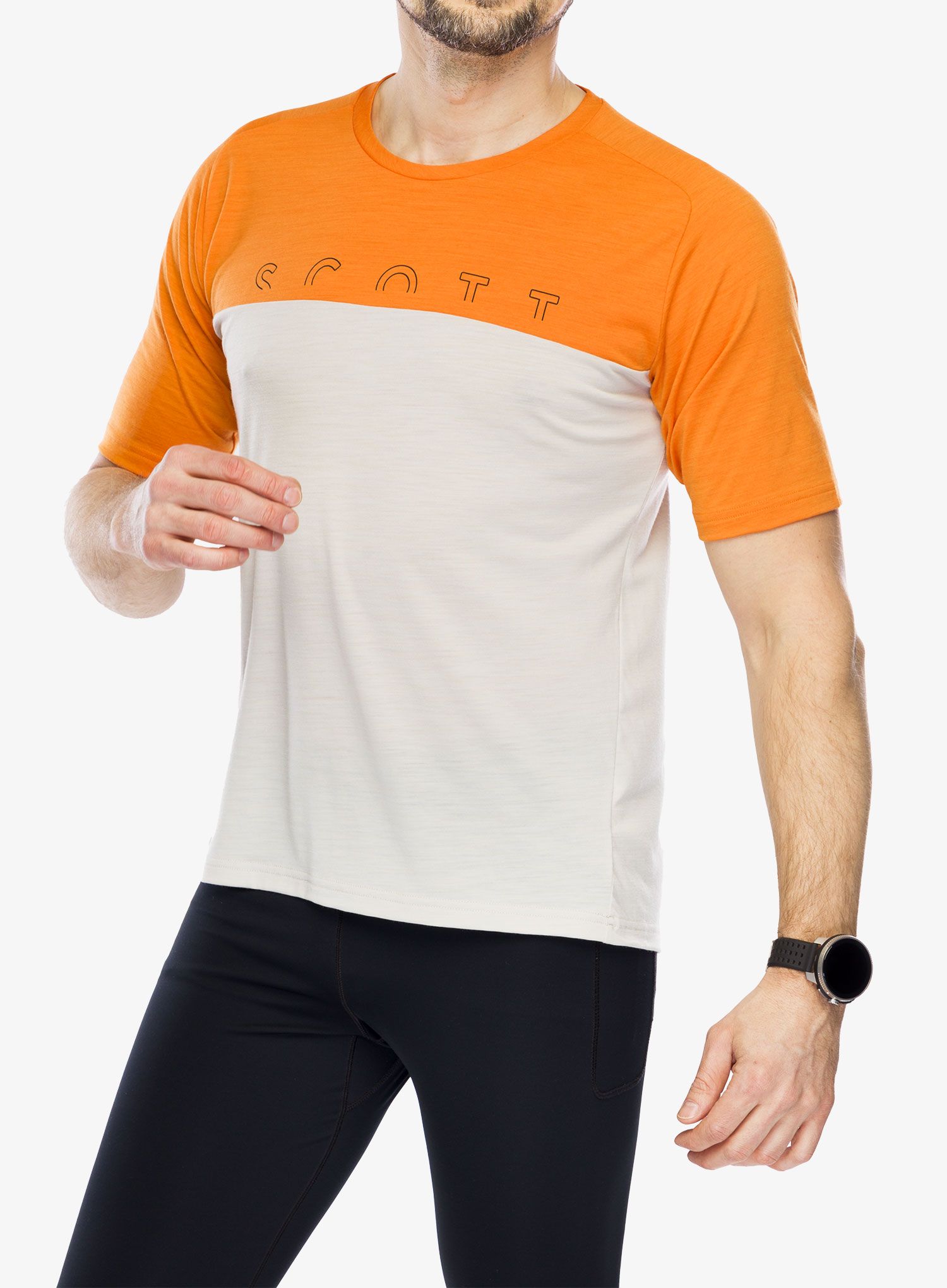 Merino majica SCOTT Tee Defined Merino SS - orange/dust white