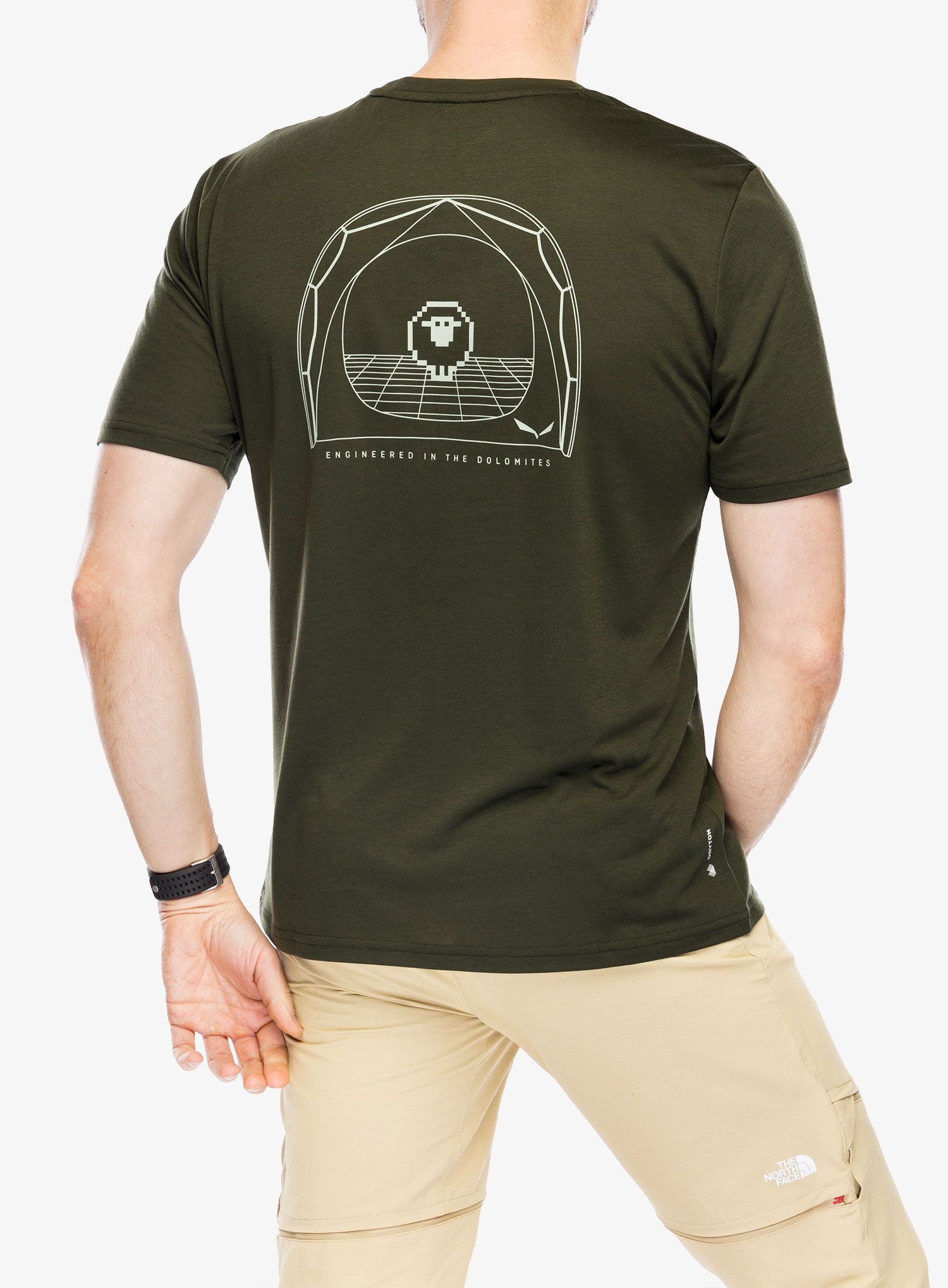 Brzosušeća majica Salewa Eagle Sheep Camp Dry T-Shirt - dark olive