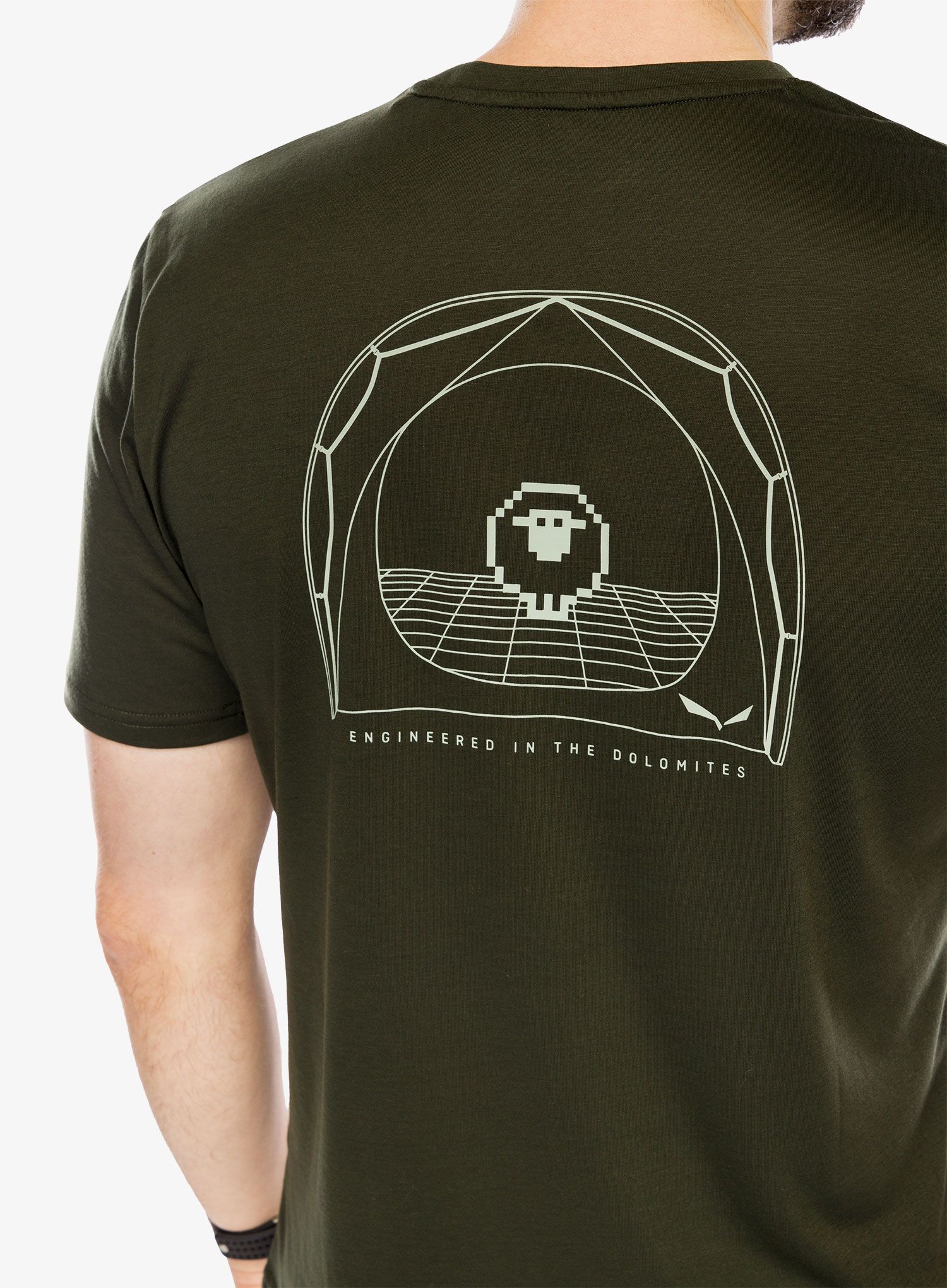 Brzosušeća majica Salewa Eagle Sheep Camp Dry T-Shirt - dark olive