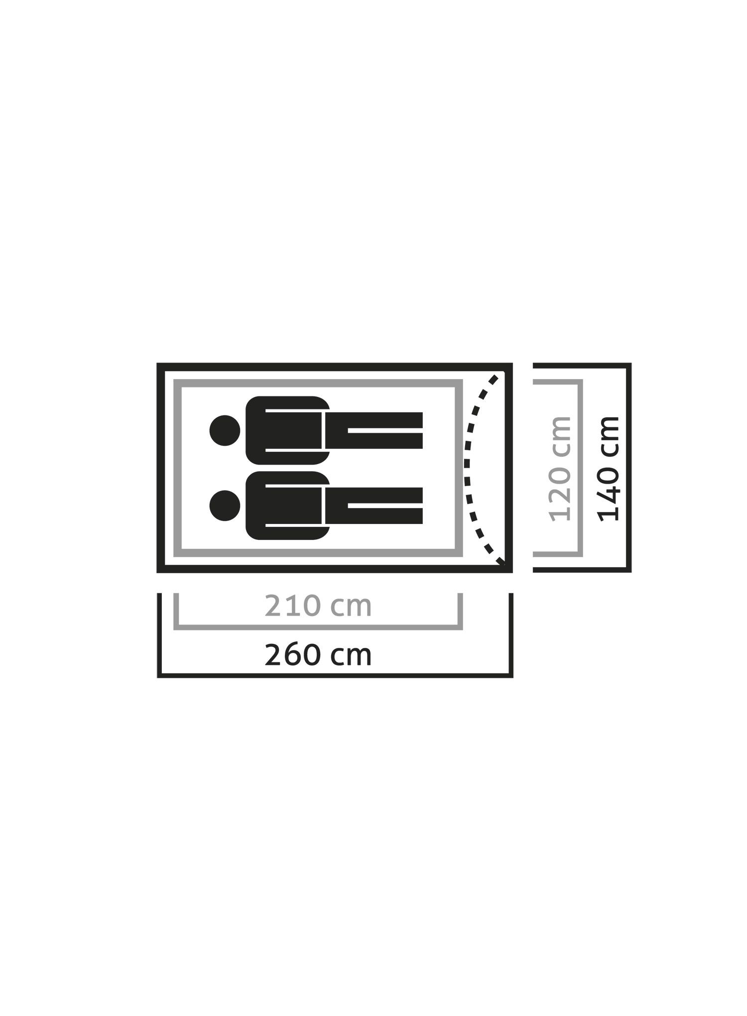 Šator za 2 osobe Salewa Litetrek Pro II Tent - lightgrey/mango