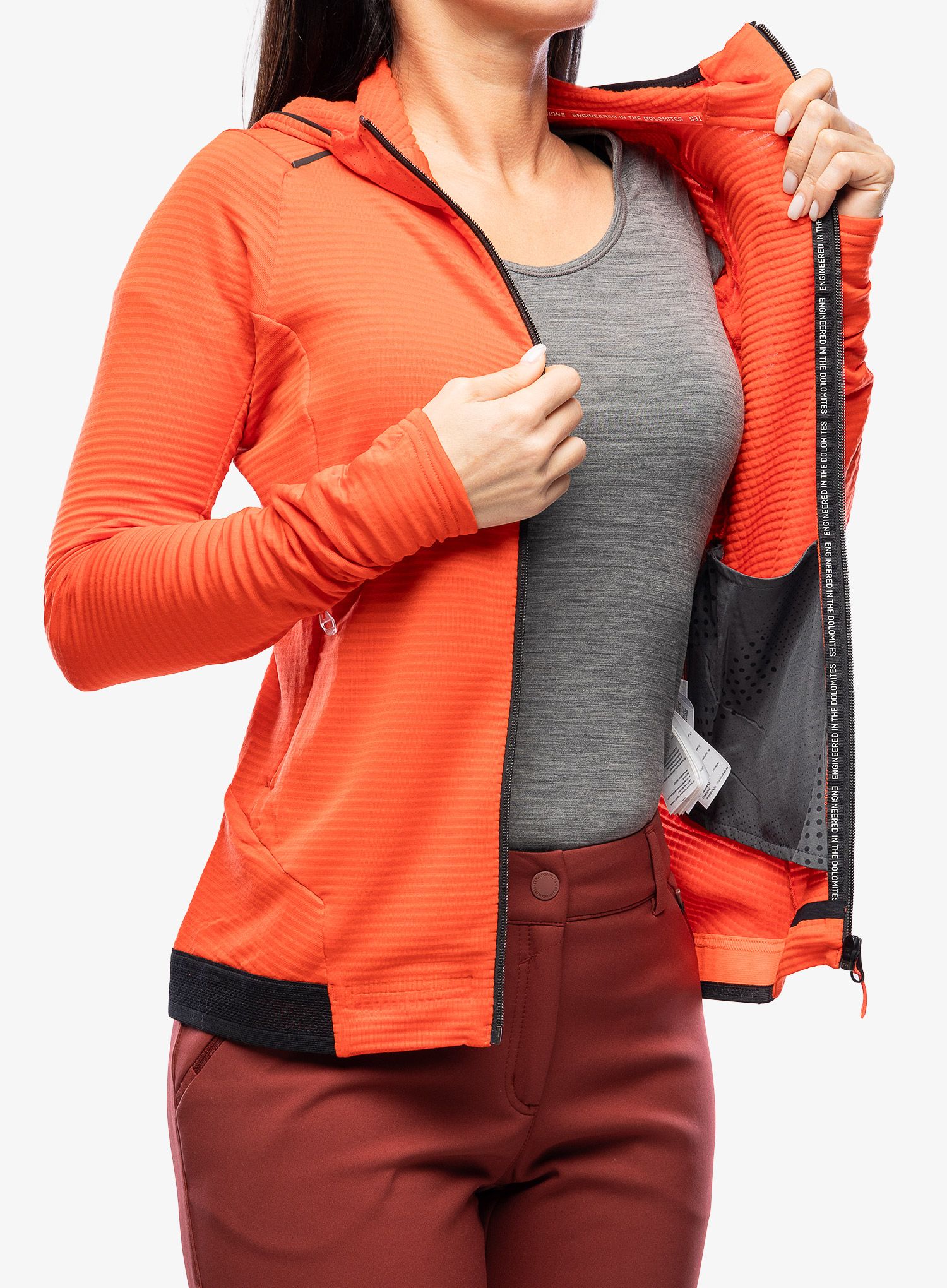 Ženska dukserica Salewa Pedroc PL Hooded Jacket - flame
