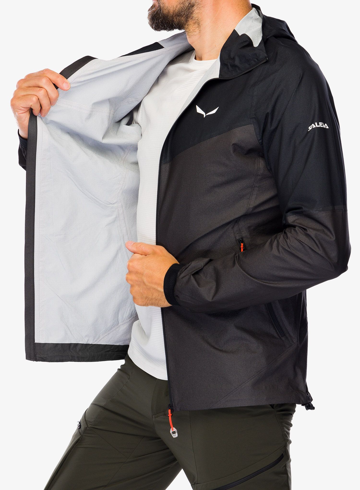 Kišna jakna Salewa Pedroc PTX 2,5L Light Jacket - onyx/black out