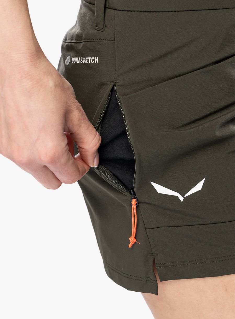 Ženske planinarske kratke hlače Salewa Puez DST Cargo Shorts - dark olive