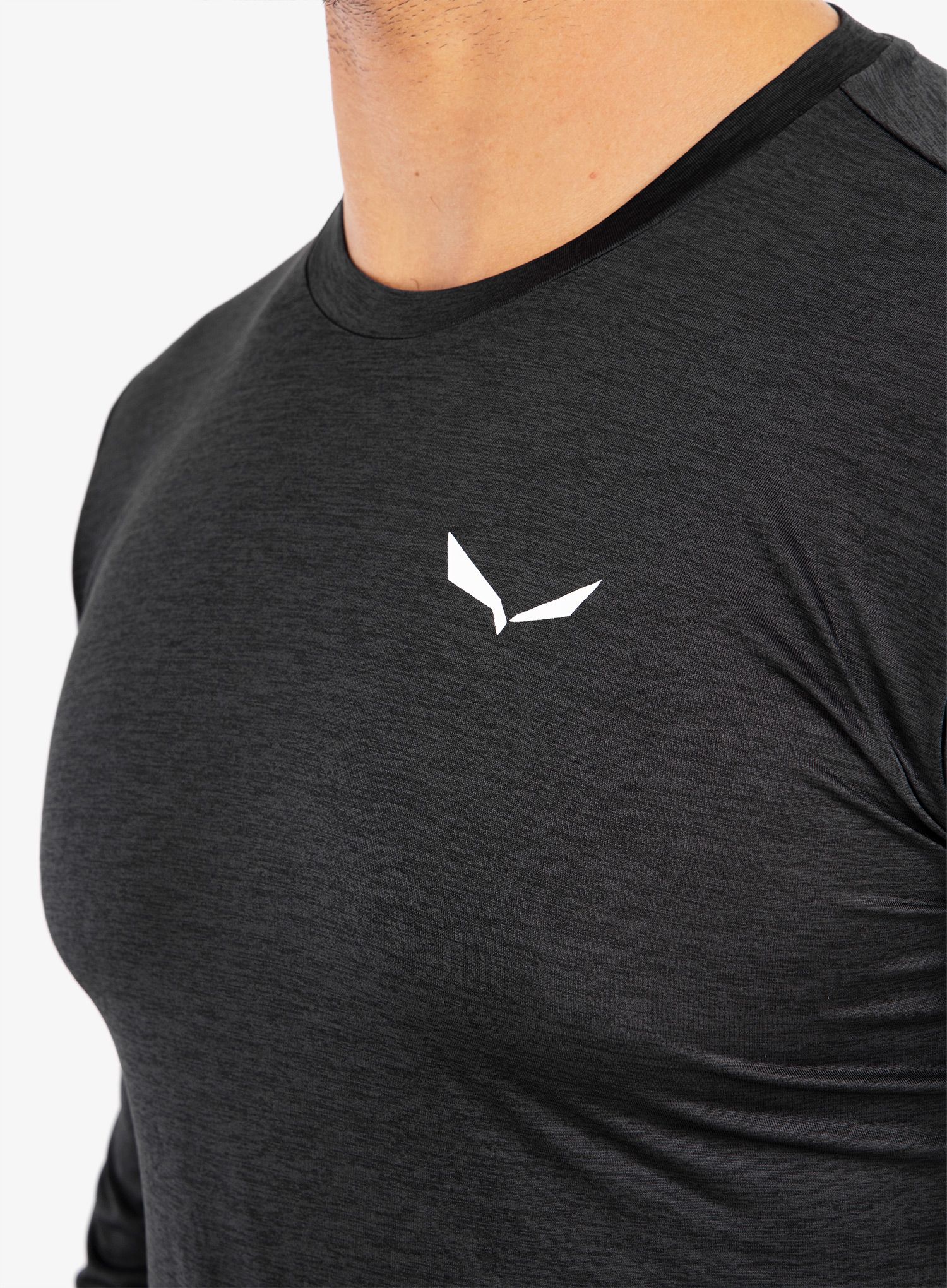 Dukserica Salewa Puez Melange Dry L/S Tee - black out melange