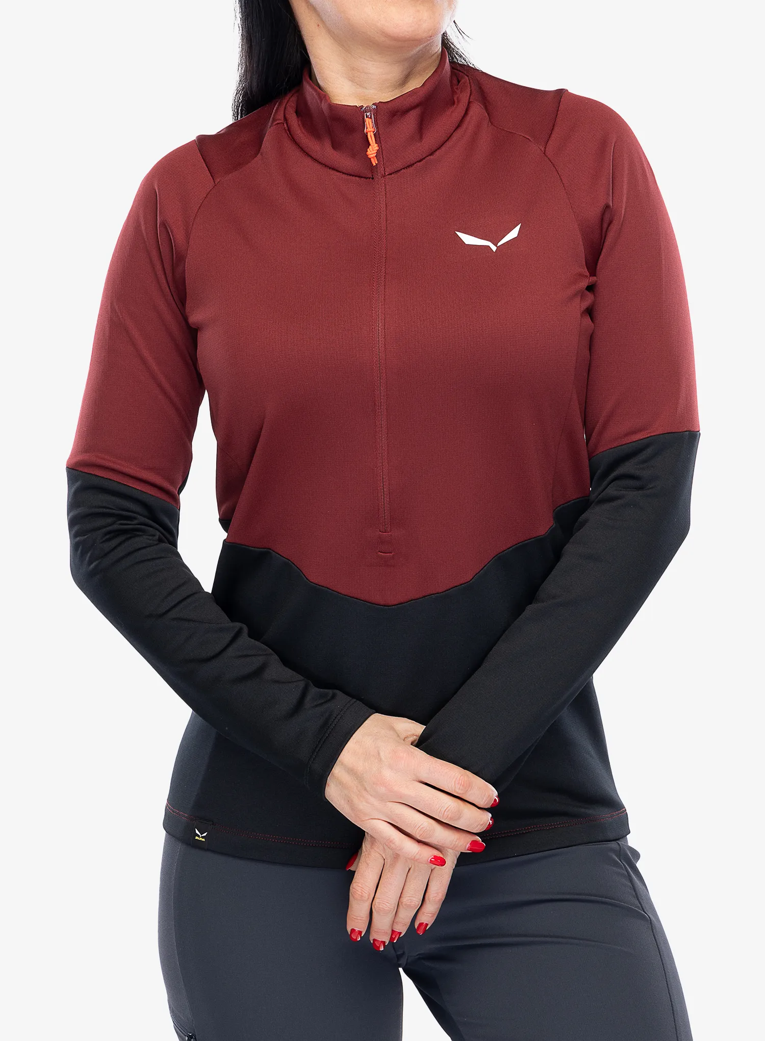 Ženska dukserica od flisa Salewa Puez PL HZ Fleece - syrah