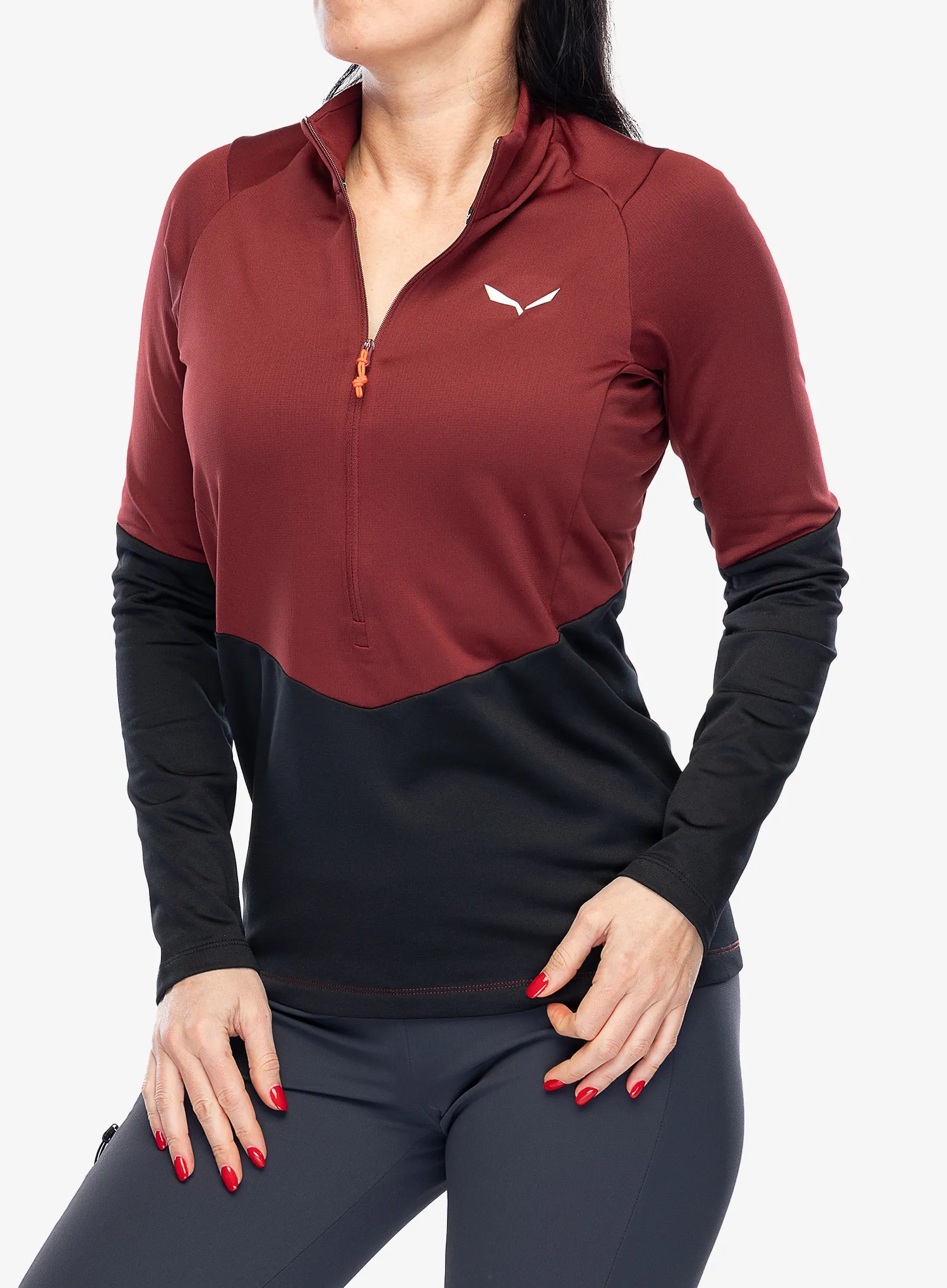Ženska dukserica od flisa Salewa Puez PL HZ Fleece - syrah