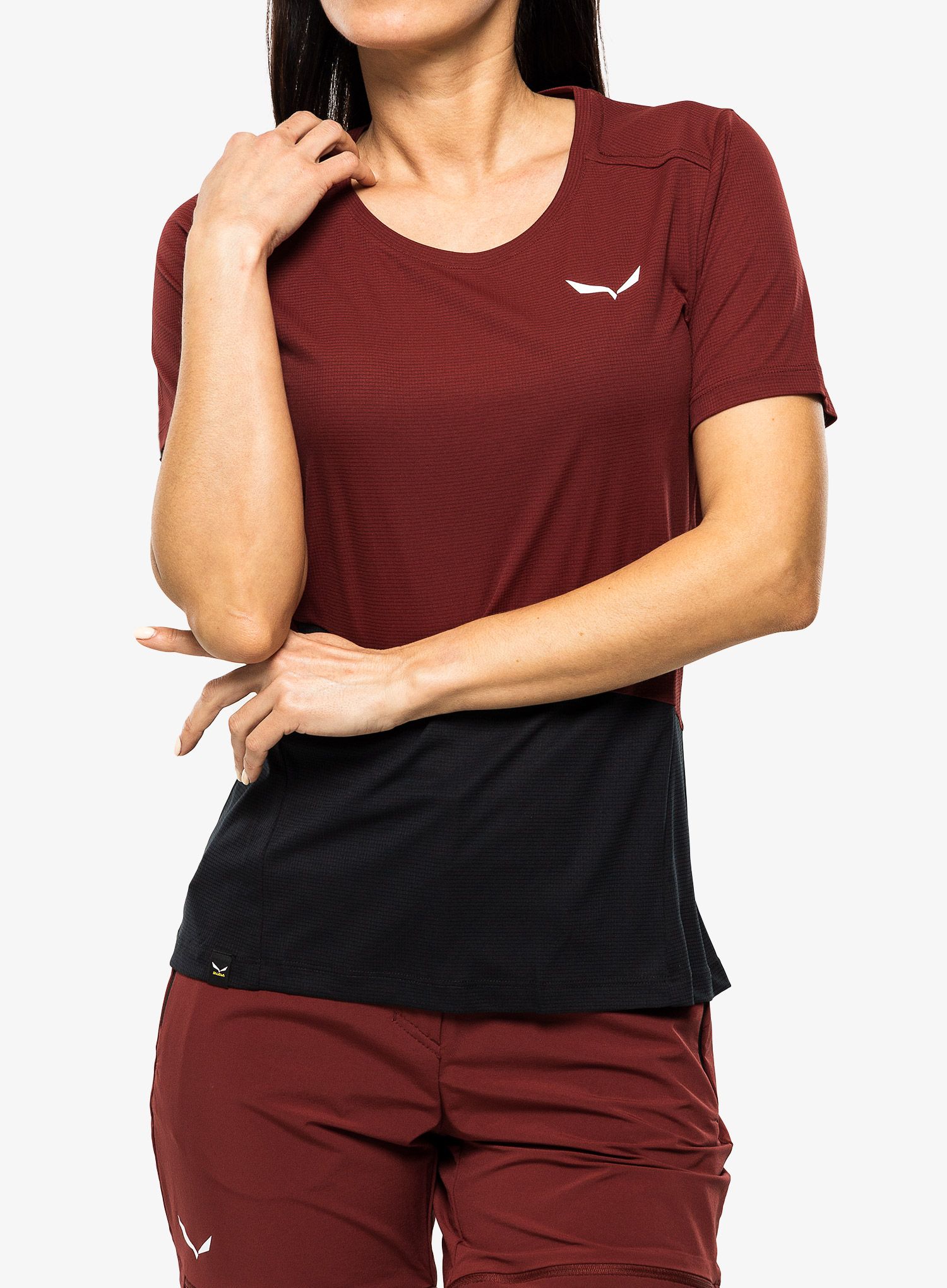 Ženska majica Salewa Puez Sporty Dry T-Shirt - syrah/black out