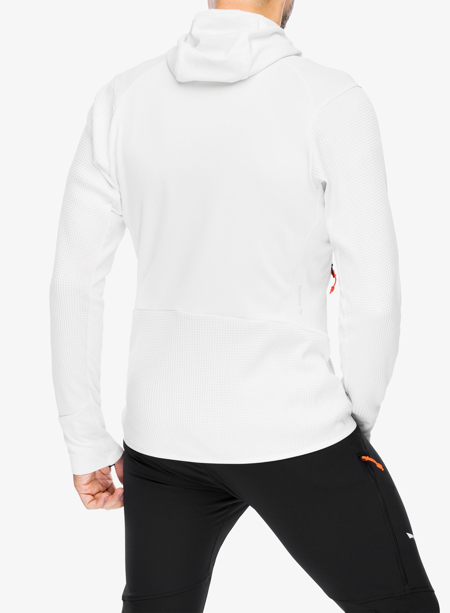 Majica s kapuljačom Salewa Puez Waffle Hyb PL HD Jacket - white
