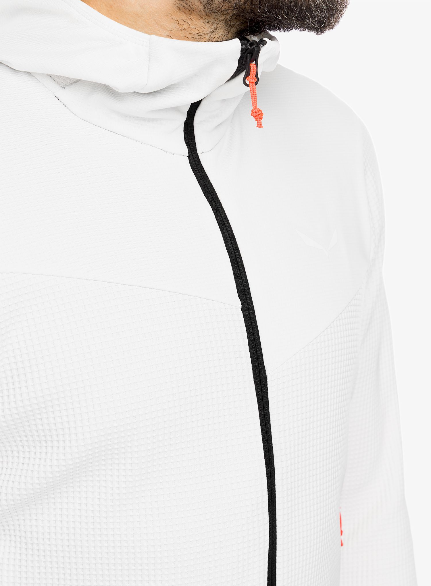 Majica s kapuljačom Salewa Puez Waffle Hyb PL HD Jacket - white