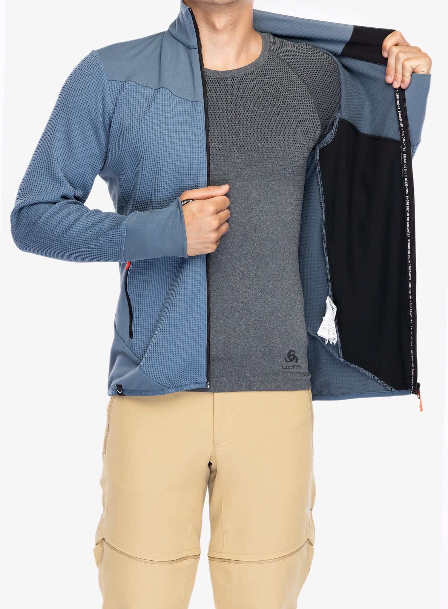 Dukserica na otkopčavanje Salewa Puez Waffle Hyb PL Jacket  - java blue