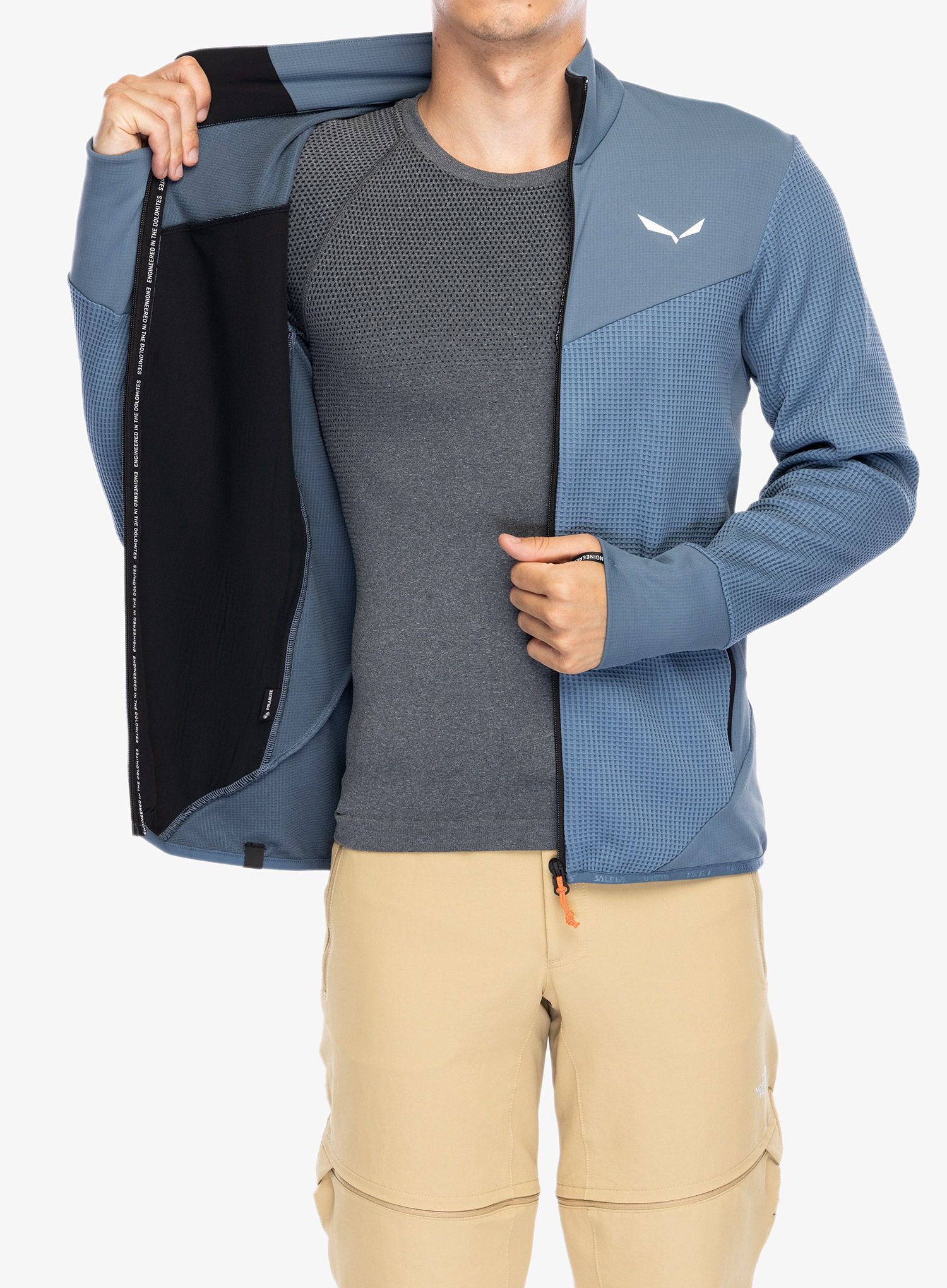 Dukserica na otkopčavanje Salewa Puez Waffle Hyb PL Jacket  - java blue