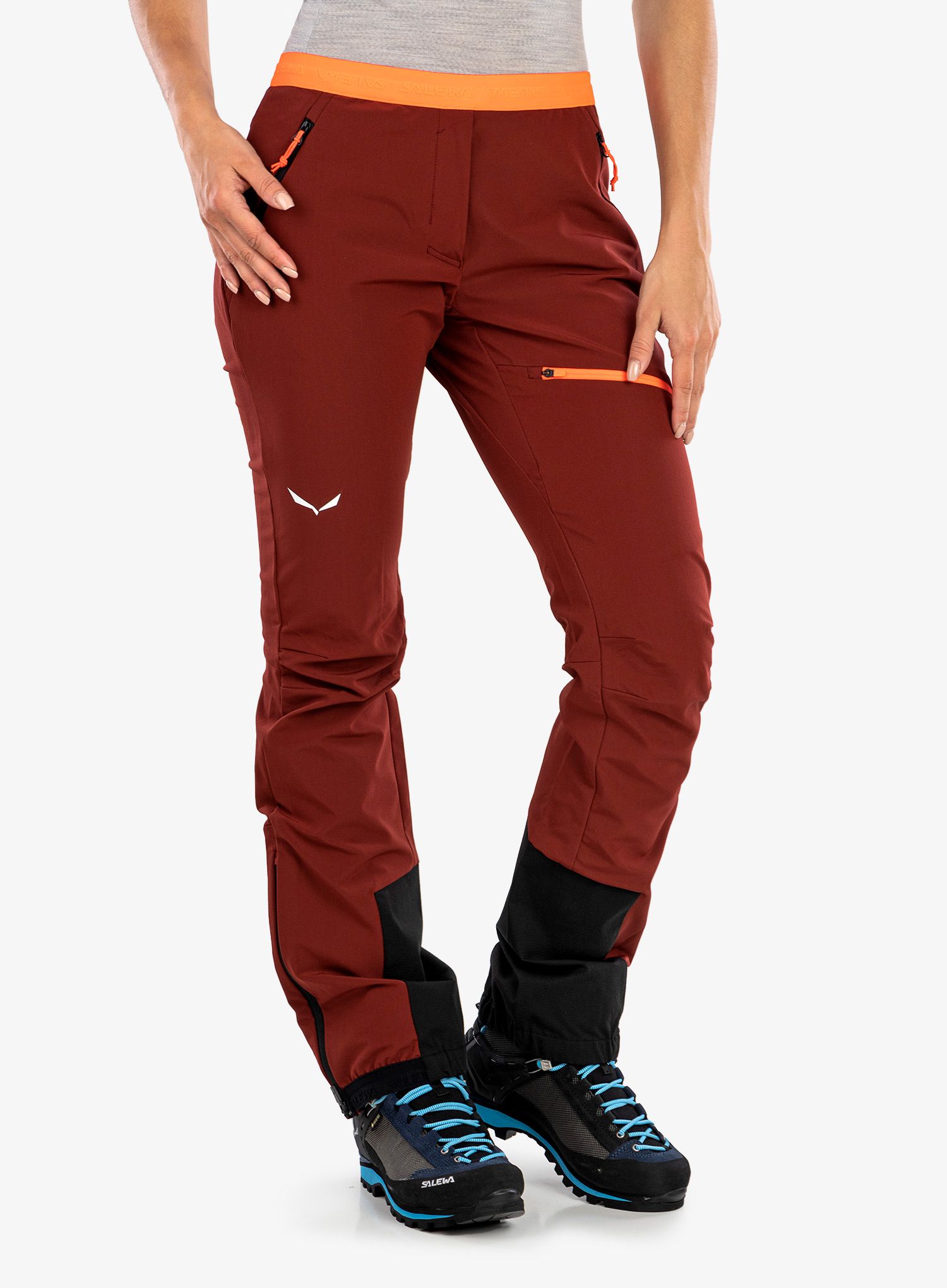 Ženske hlače za turno skijanje Salewa Sella DST Light Pants - syrah