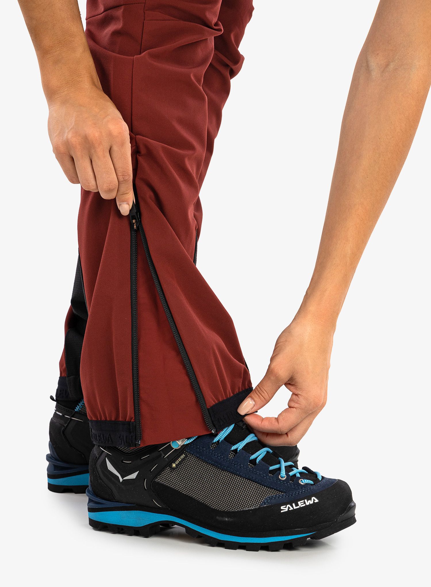 Ženske hlače za turno skijanje Salewa Sella DST Light Pants - syrah
