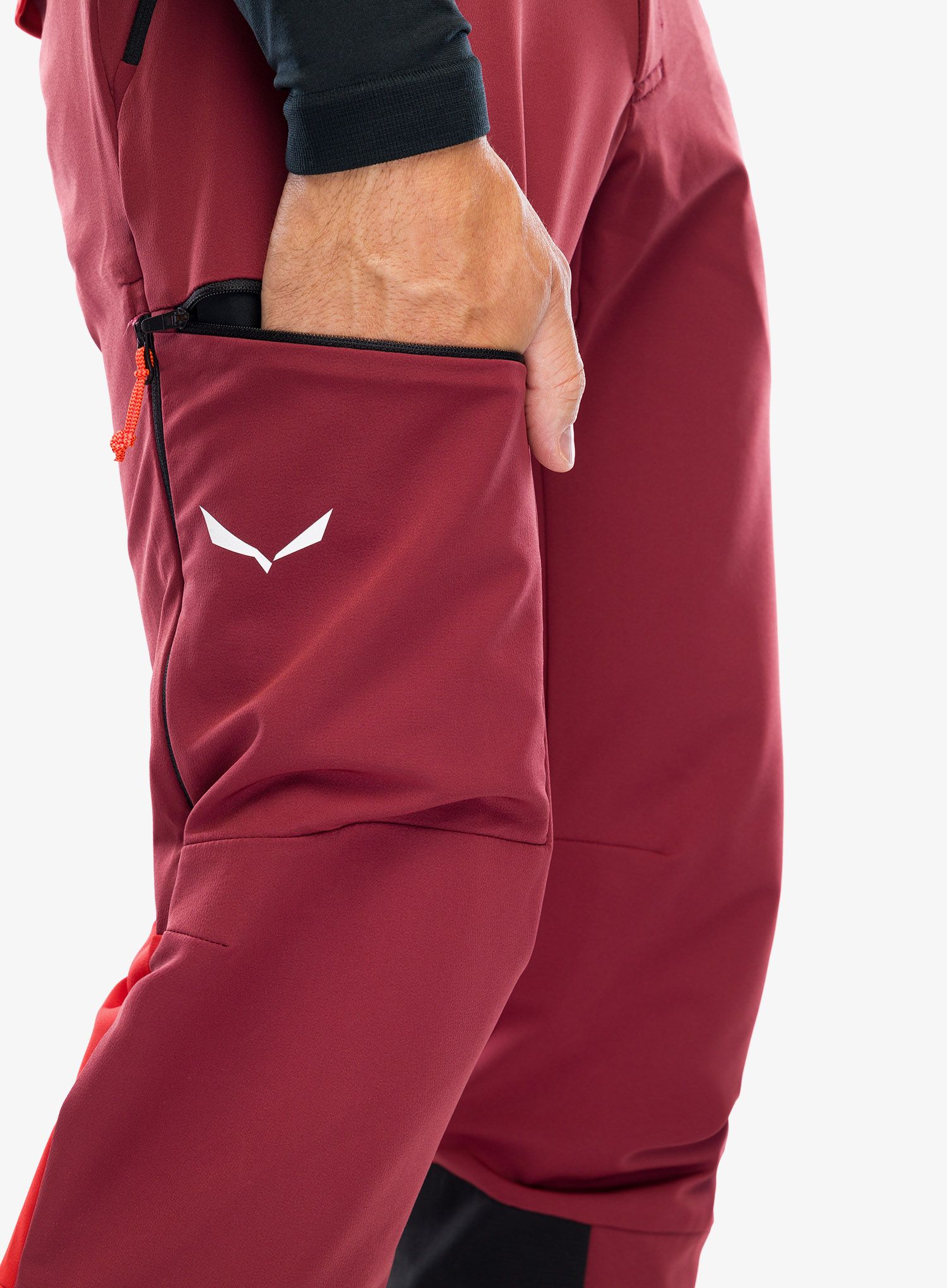 Hlače za turno skijanje Salewa Sella DST Pants - syrah