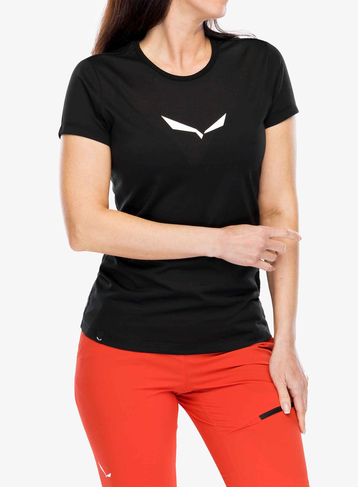 Ženska majica Salewa Solid Dry S/S Tee - black out