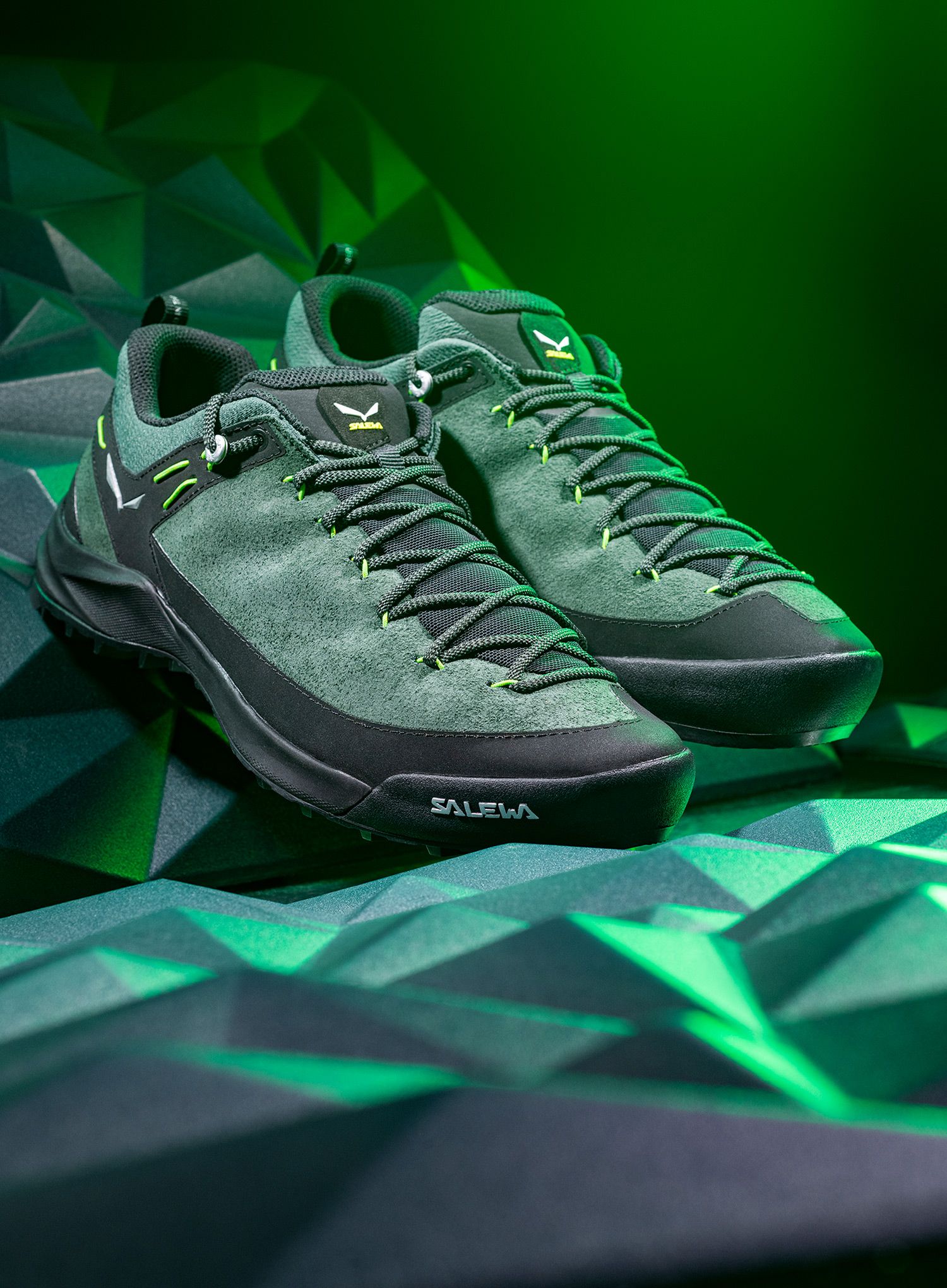 Muške planinarske cipele Salewa Wildfire Leather - raw green/black