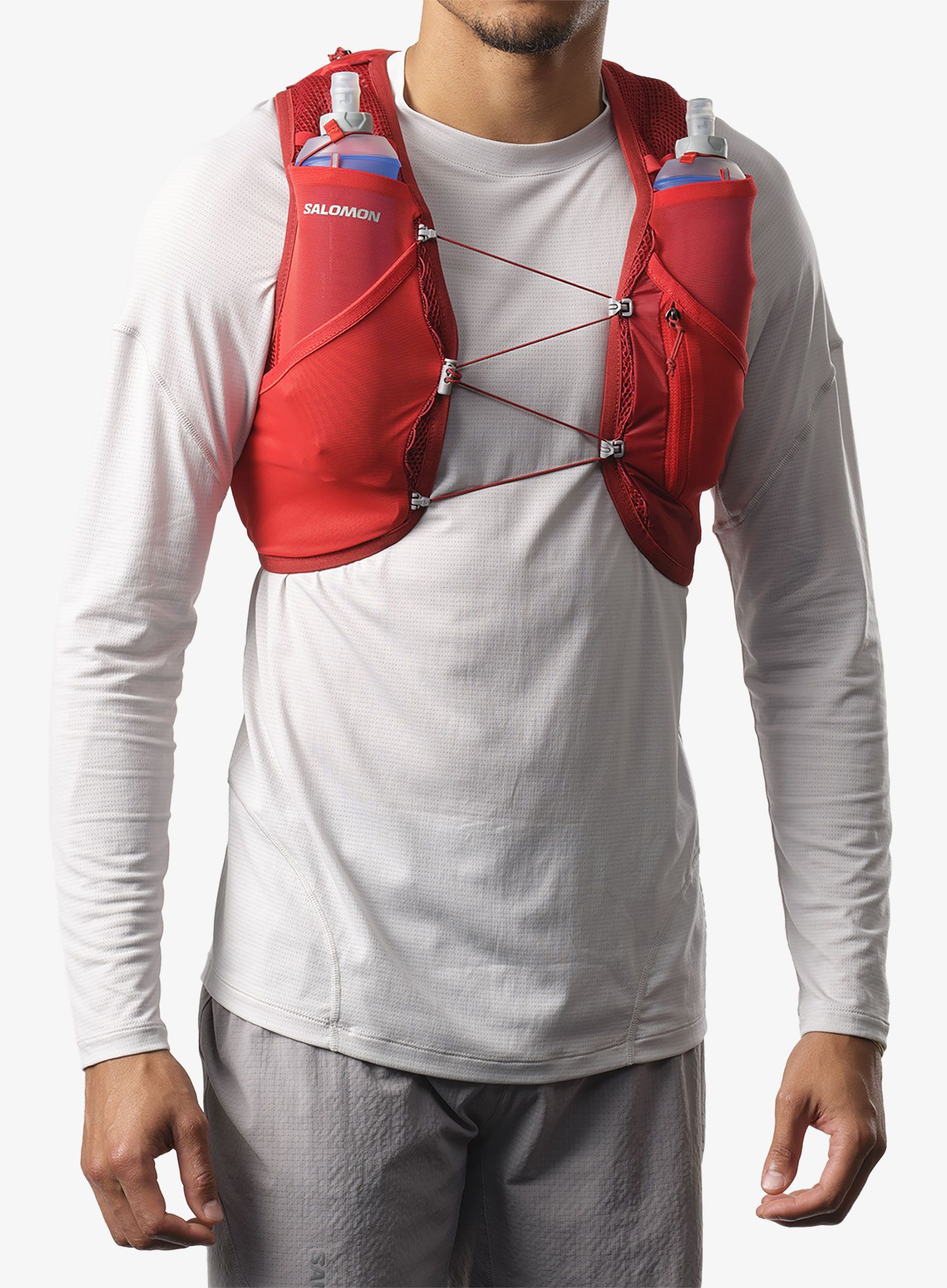 Prsluk za trčanje Salomon Active Skin 8 No Flasks - red dahlia/risk red