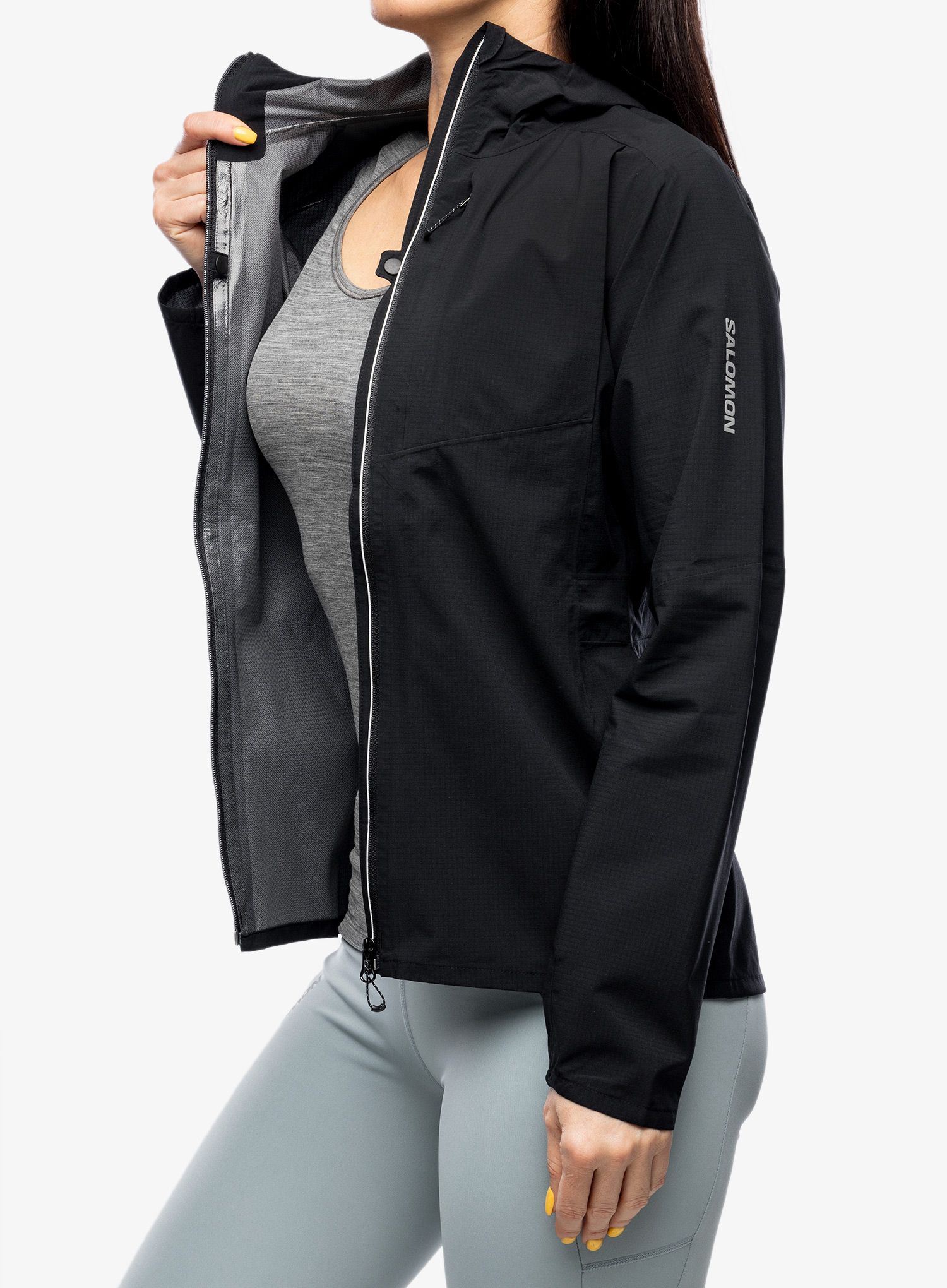 Ženska jakna za trčanje Salomon Bonatti Trail Jacket - deep black