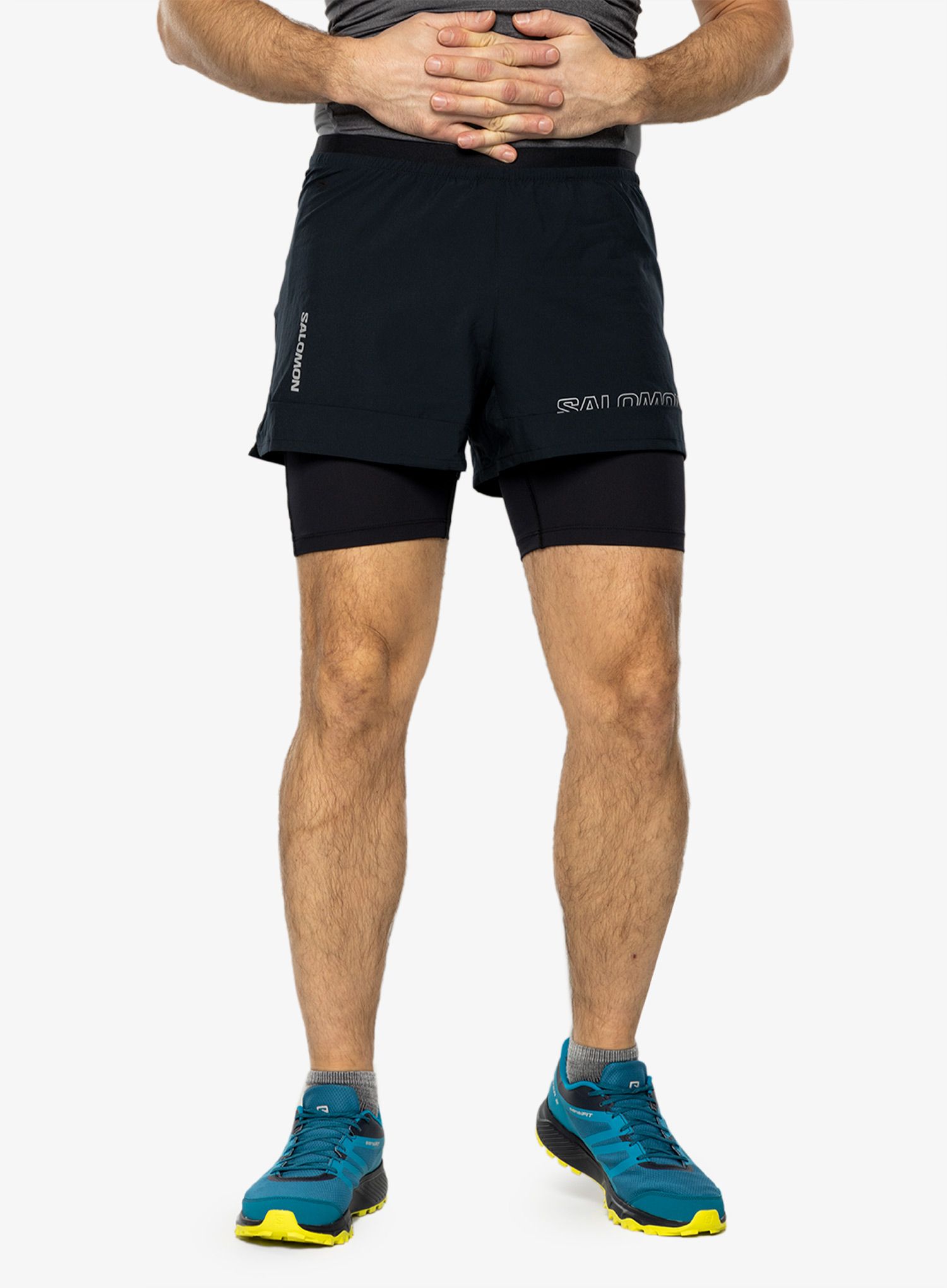 Kratke hlače za trčanje Salomon Cross 2in1 Shorts - deep black