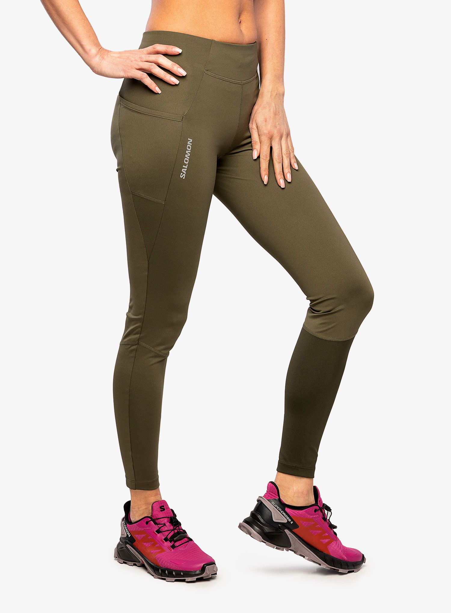 Ženske tajice za trčanje Salomon Cross Run 28 Tight - grape leaf