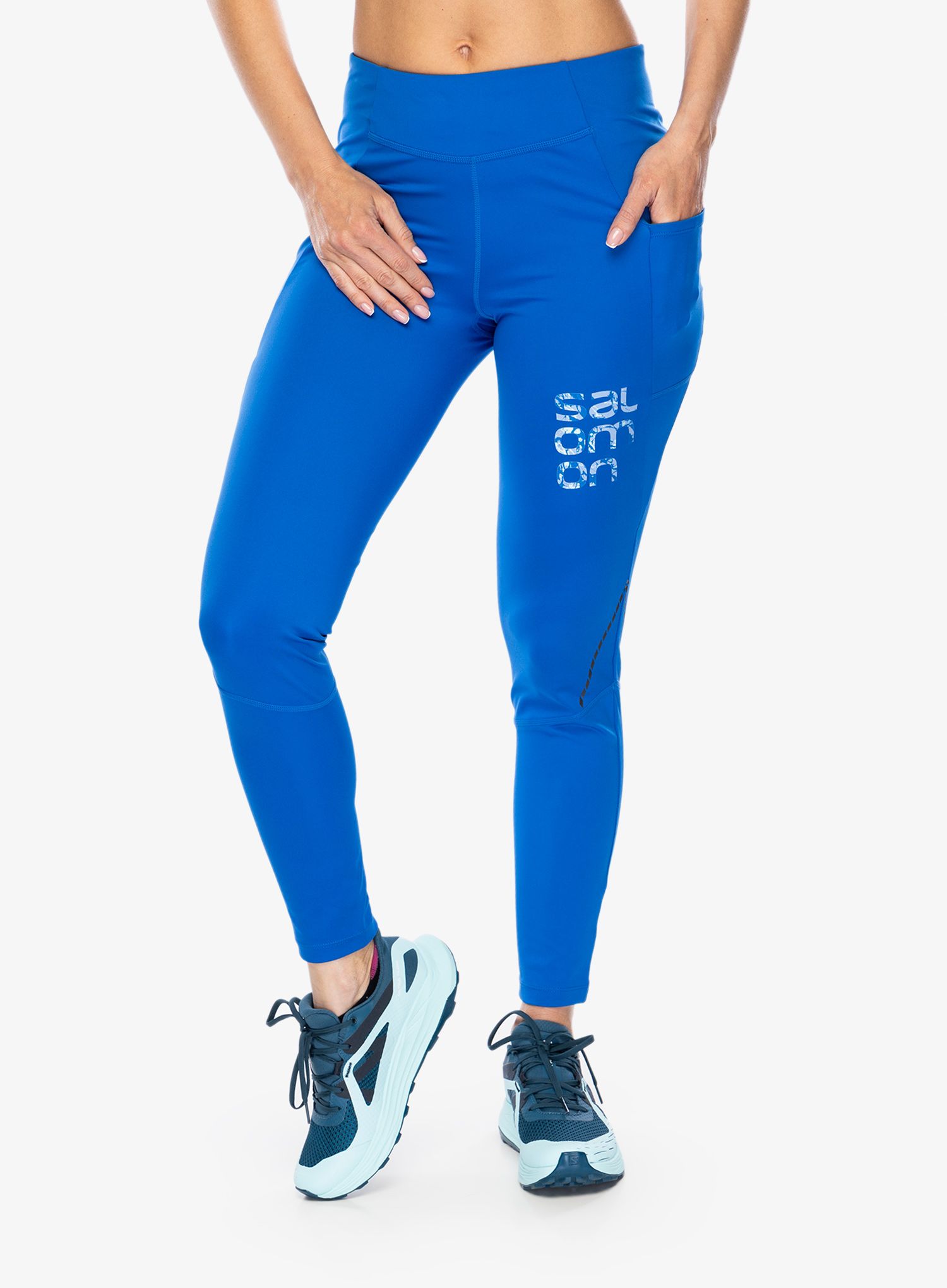 Ženske tajice za trčanje Salomon Cross Run 28 Tight - nautical blue