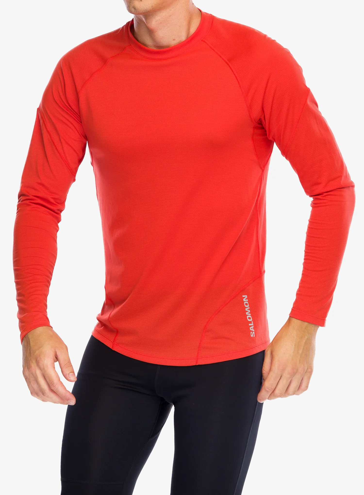 Dukserica za trčanje Salomon Cross Run LS Tee - cherry tomat