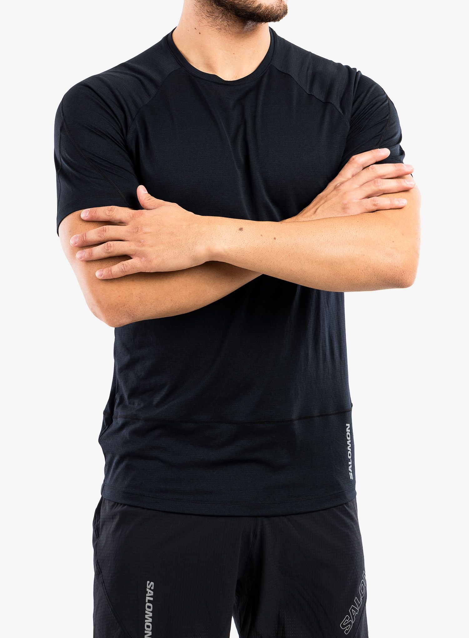 Majica za trčanje Salomon Cross Run SS Tee - deep black